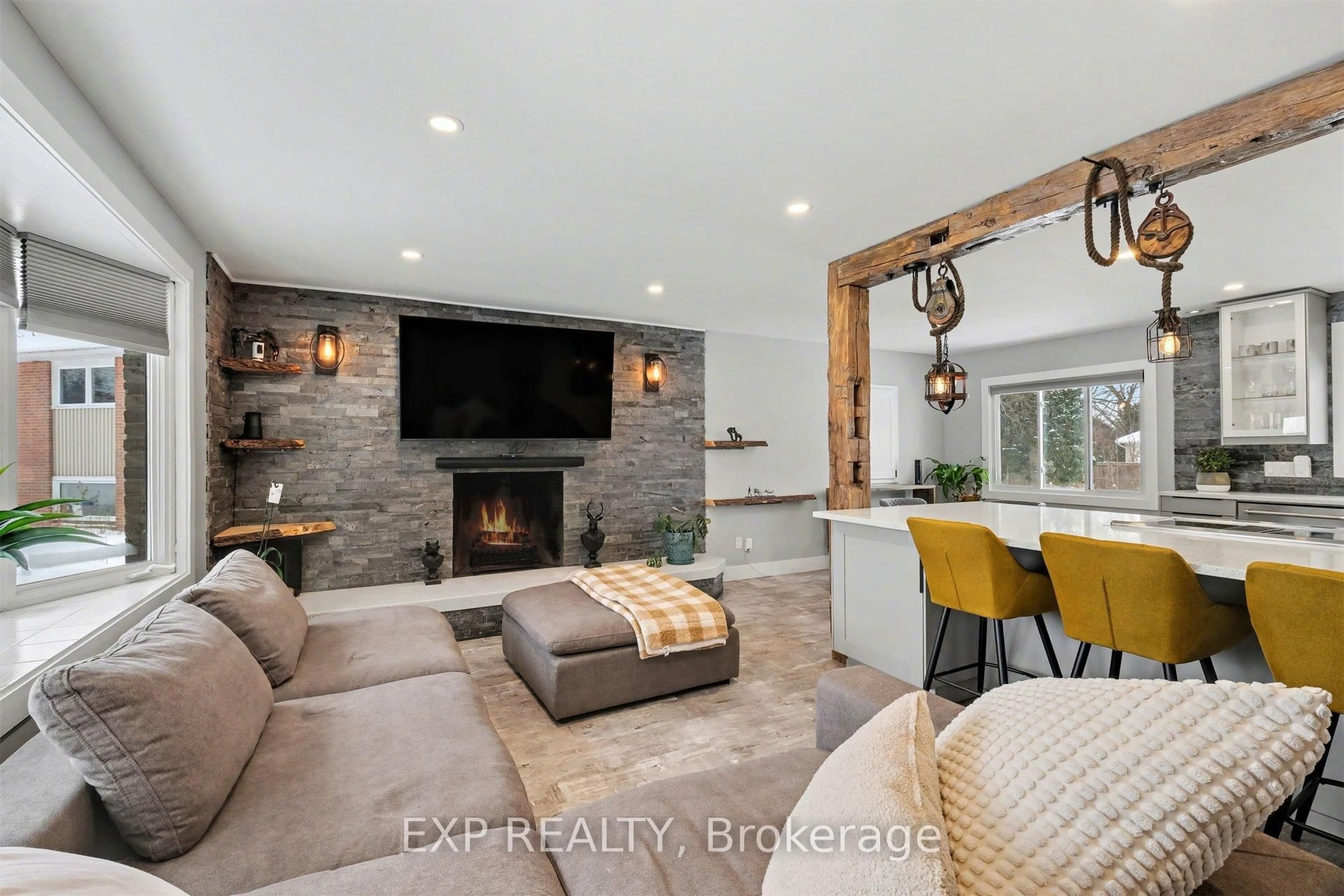 Living room with furniture, ceramic/tile floor for 1143 Jean Park Rd, Manotick Ontario K4M 1E4
