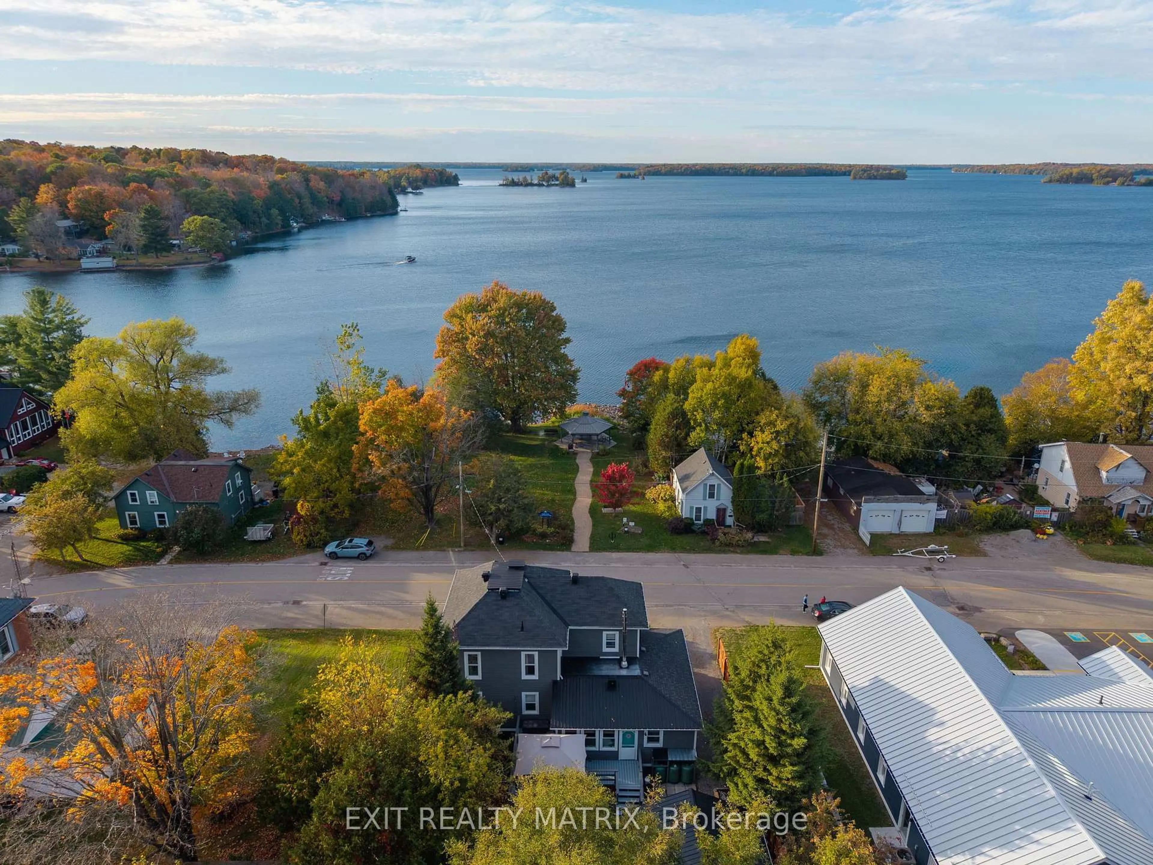 A pic from outside/outdoor area/front of a property/back of a property/a pic from drone, water/lake/river/ocean view for 22 Water St, Rideau Lakes Ontario K0G 1V0