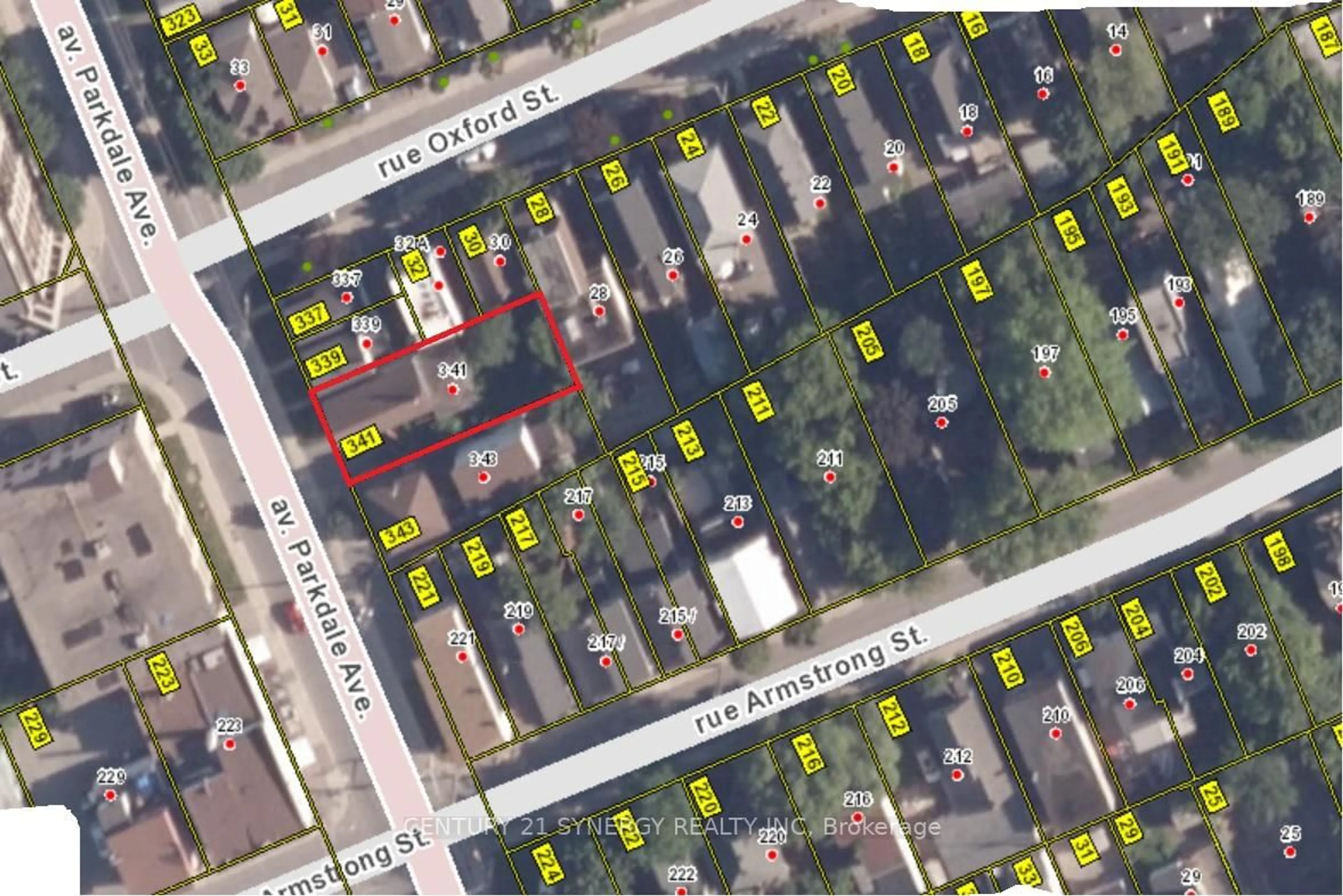 Picture of a map for 341 Parkdale Ave, Ottawa Ontario K1Y 1G7