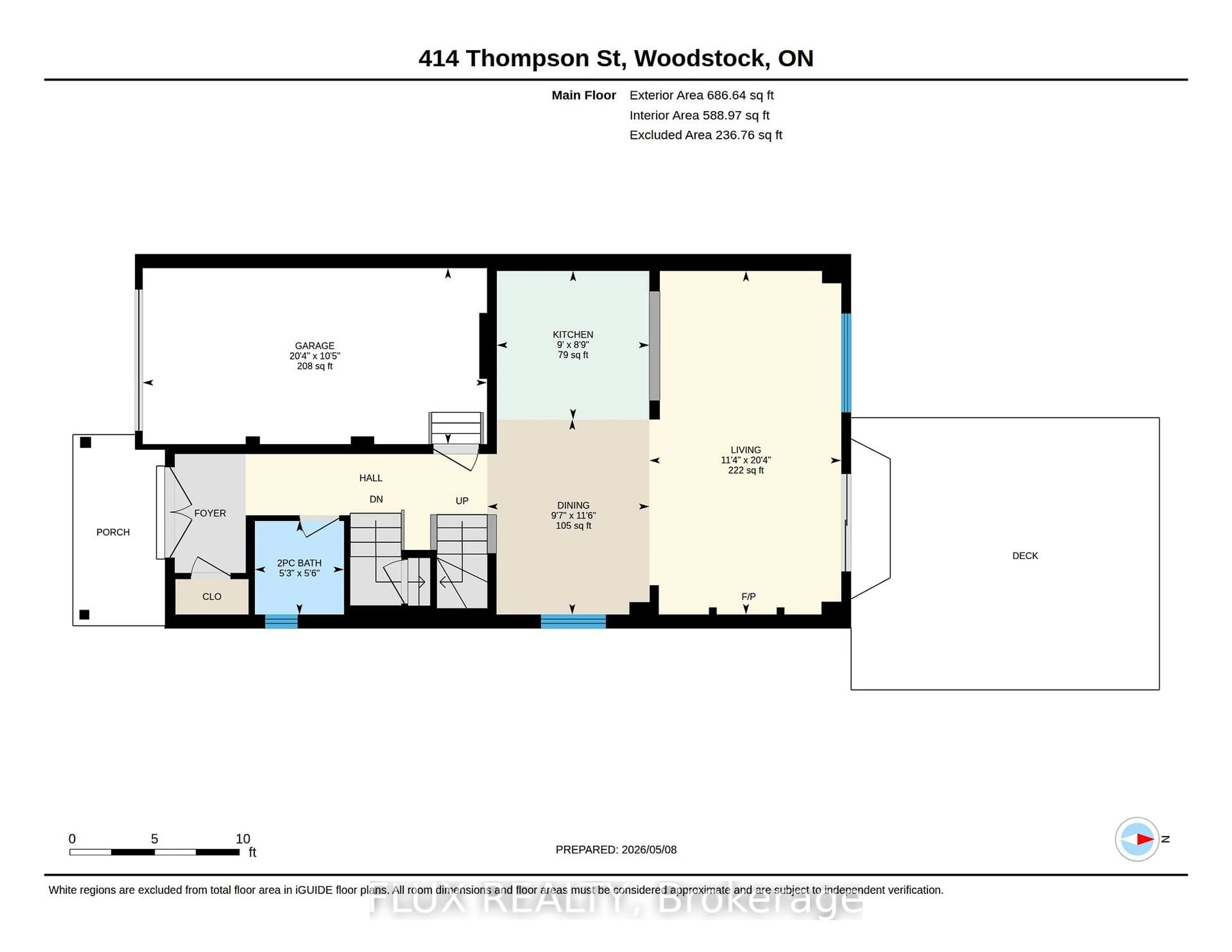 Floor plan for 414 Thompson St, Woodstock Ontario N4T 0G7