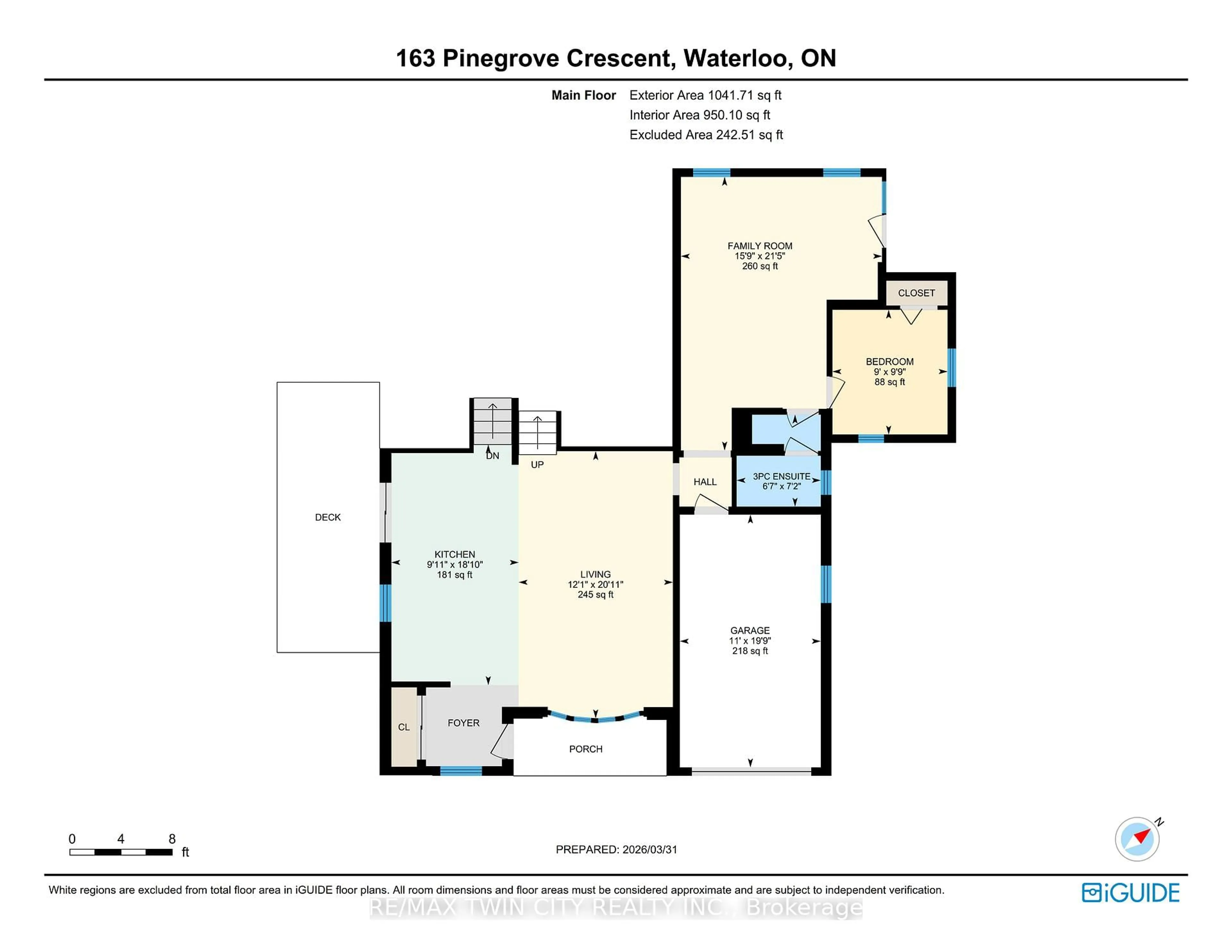Floor plan for 163 Pinegrove Cres, Waterloo Ontario N2L 4T9