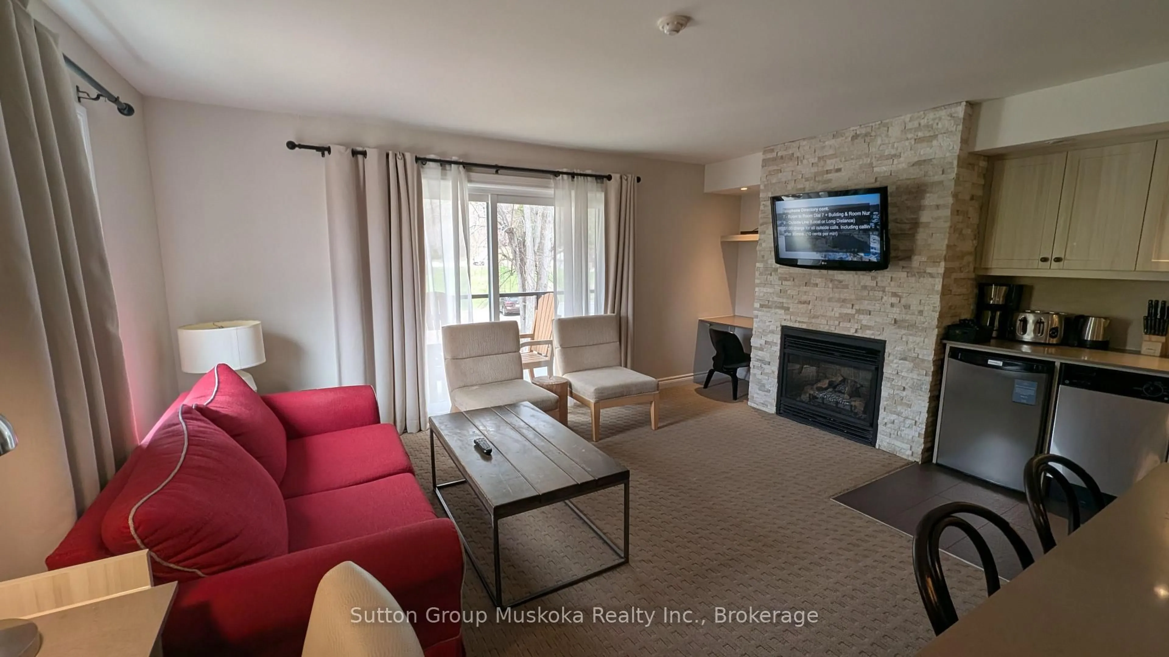 Living room with furniture, unknown for 1235 Deerhurst Dr #52-207, Huntsville Ontario P1H 2E8