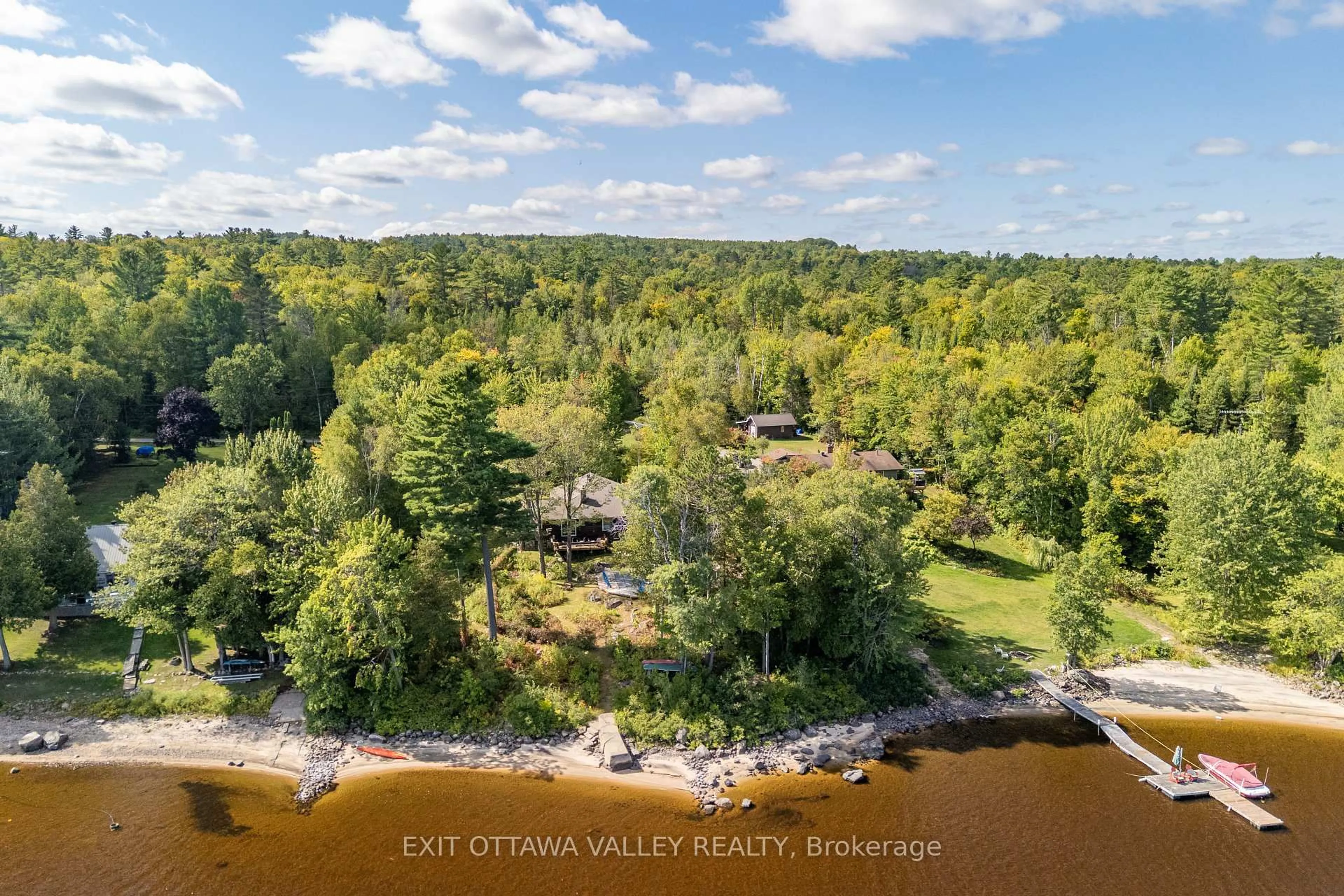 A pic from outside/outdoor area/front of a property/back of a property/a pic from drone, water/lake/river/ocean view for 71 Delaney Lane, Kaladar Ontario K0H 1P0