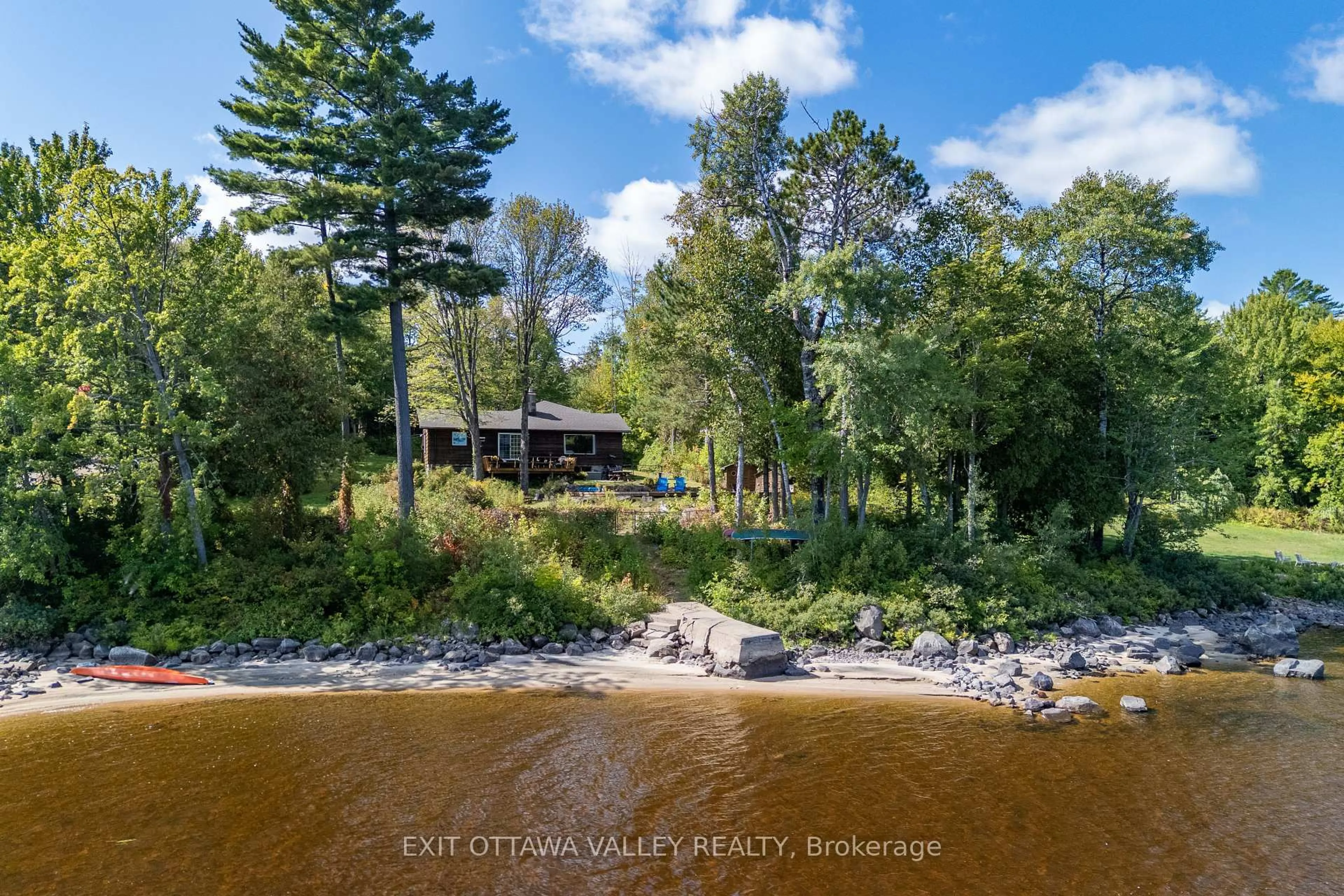 A pic from outside/outdoor area/front of a property/back of a property/a pic from drone, water/lake/river/ocean view for 71 Delaney Lane, Kaladar Ontario K0H 1P0