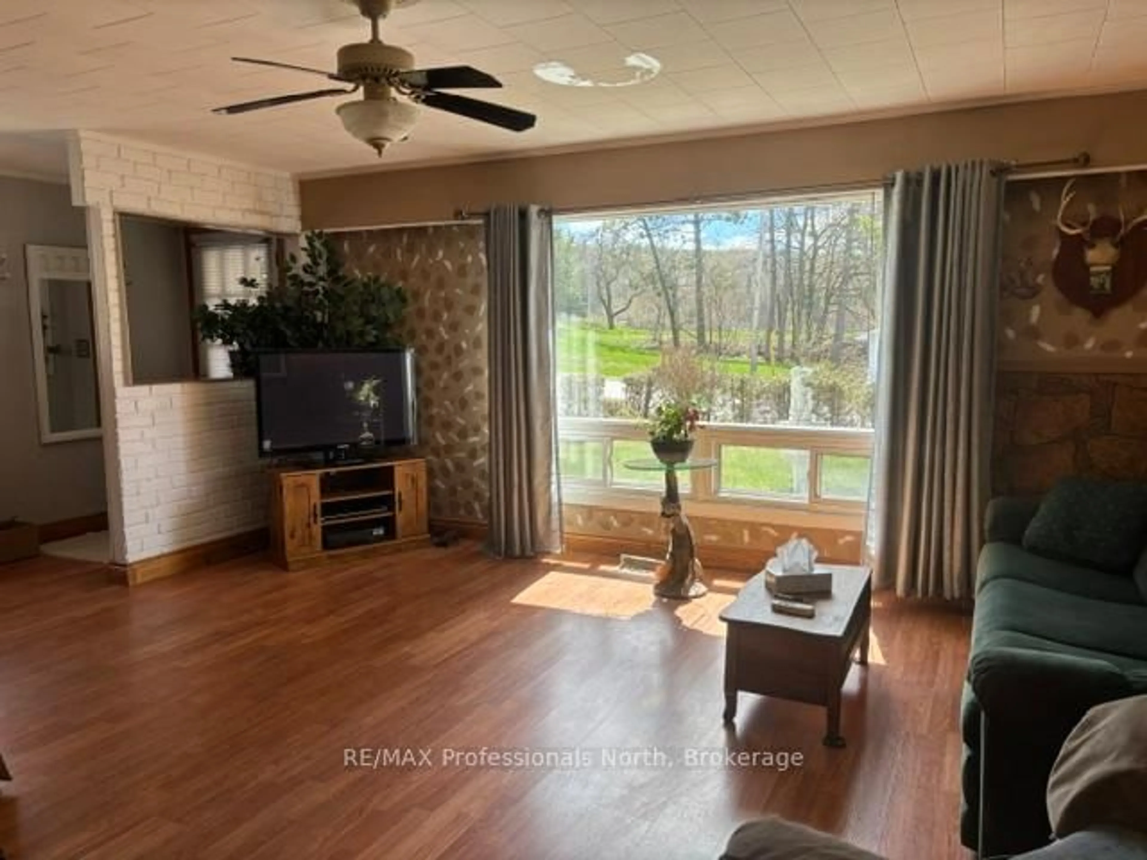 Living room with furniture, wood/laminate floor for 37 Prince St, Minden Hills Ontario K0M 2K0