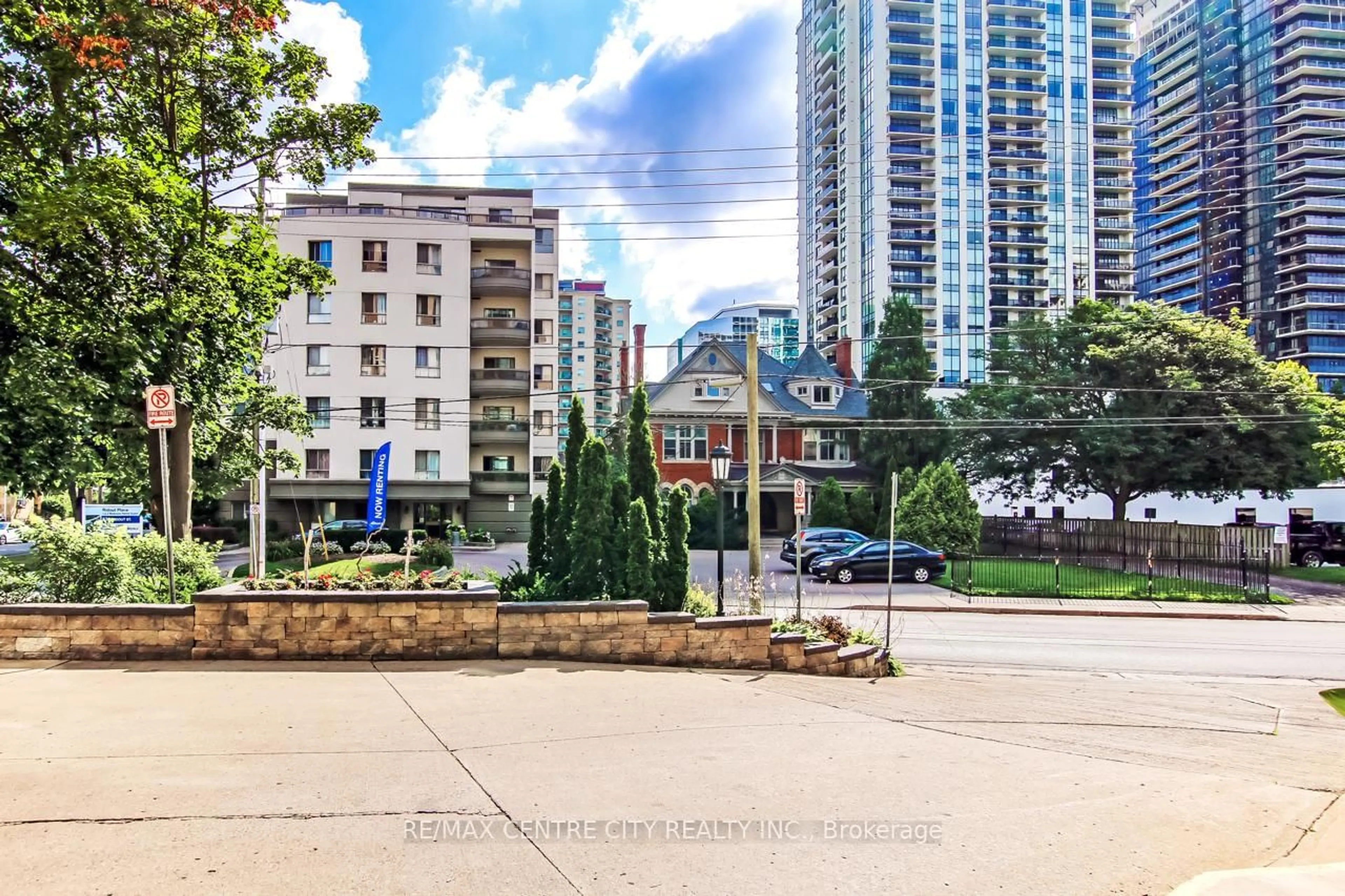 Patio, city buildings view from balcony for 549 Ridout St #903, London East Ontario N6A 5N5