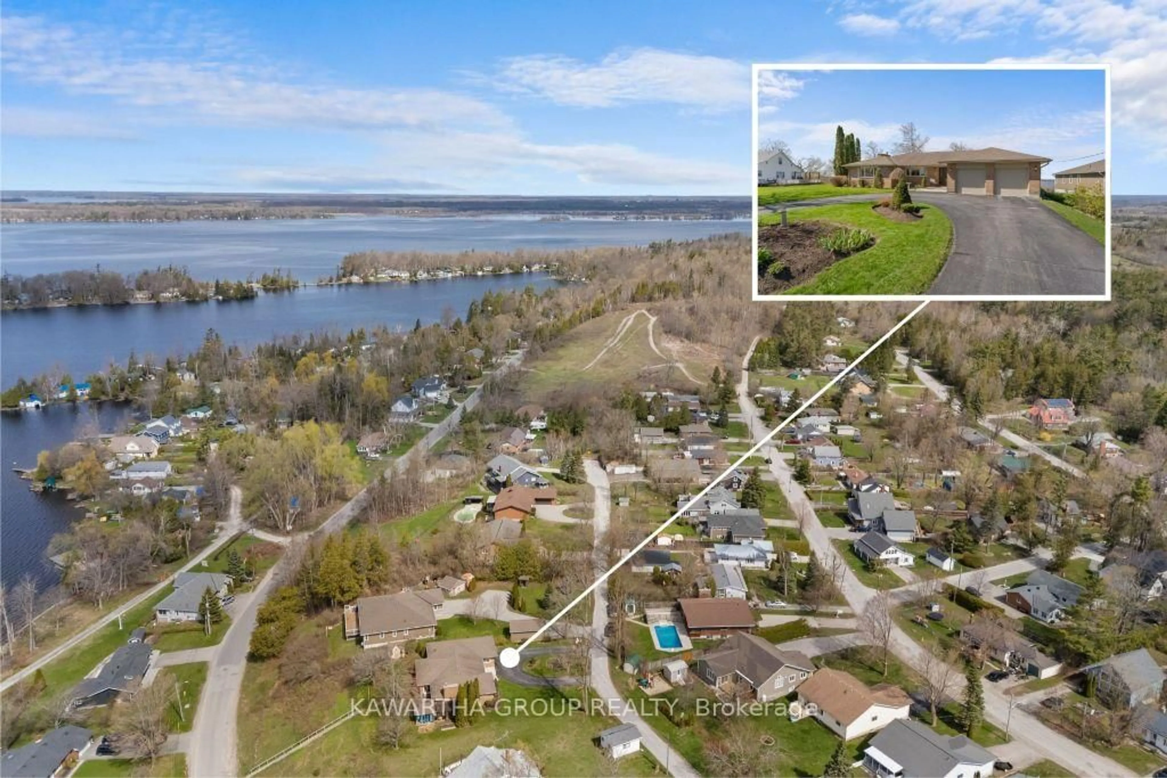 A pic from outside/outdoor area/front of a property/back of a property/a pic from drone, water/lake/river/ocean view for 23 Dodd St, Kawartha Lakes Ontario K0M 1N0