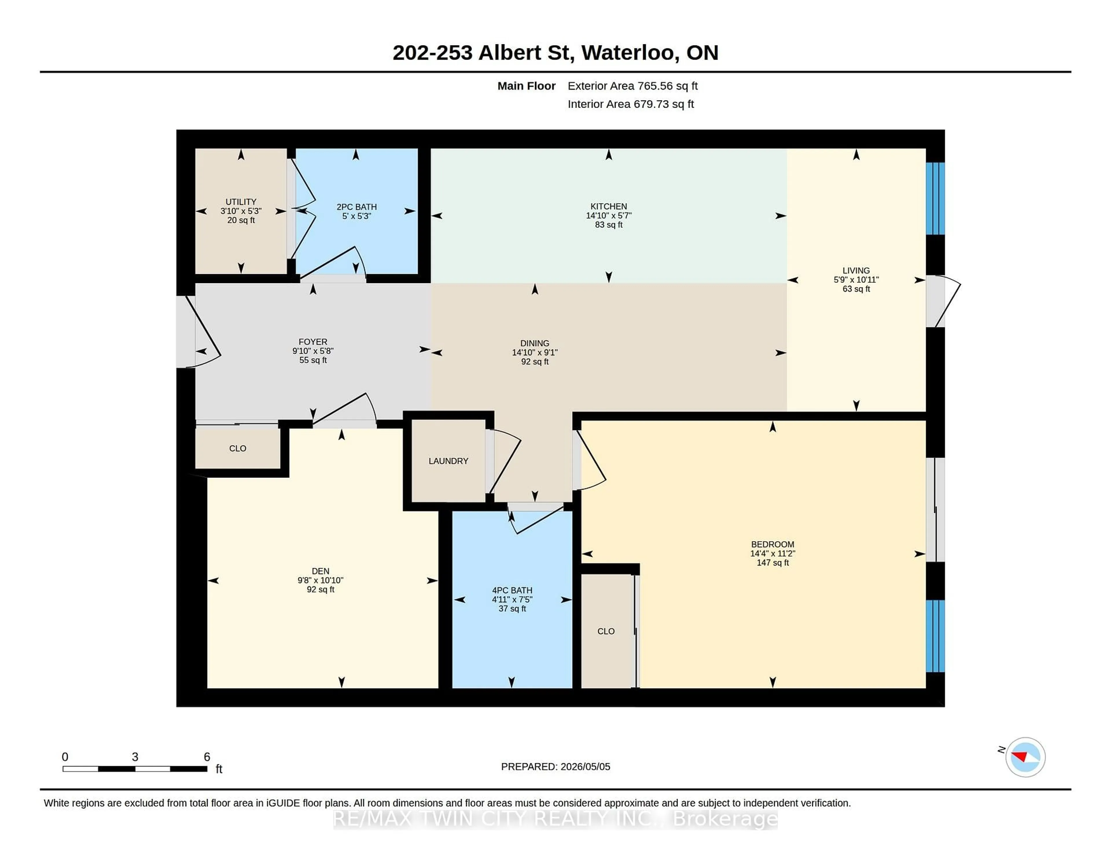 Floor plan for 253 Albert St #202, Waterloo Ontario N2L 0G3