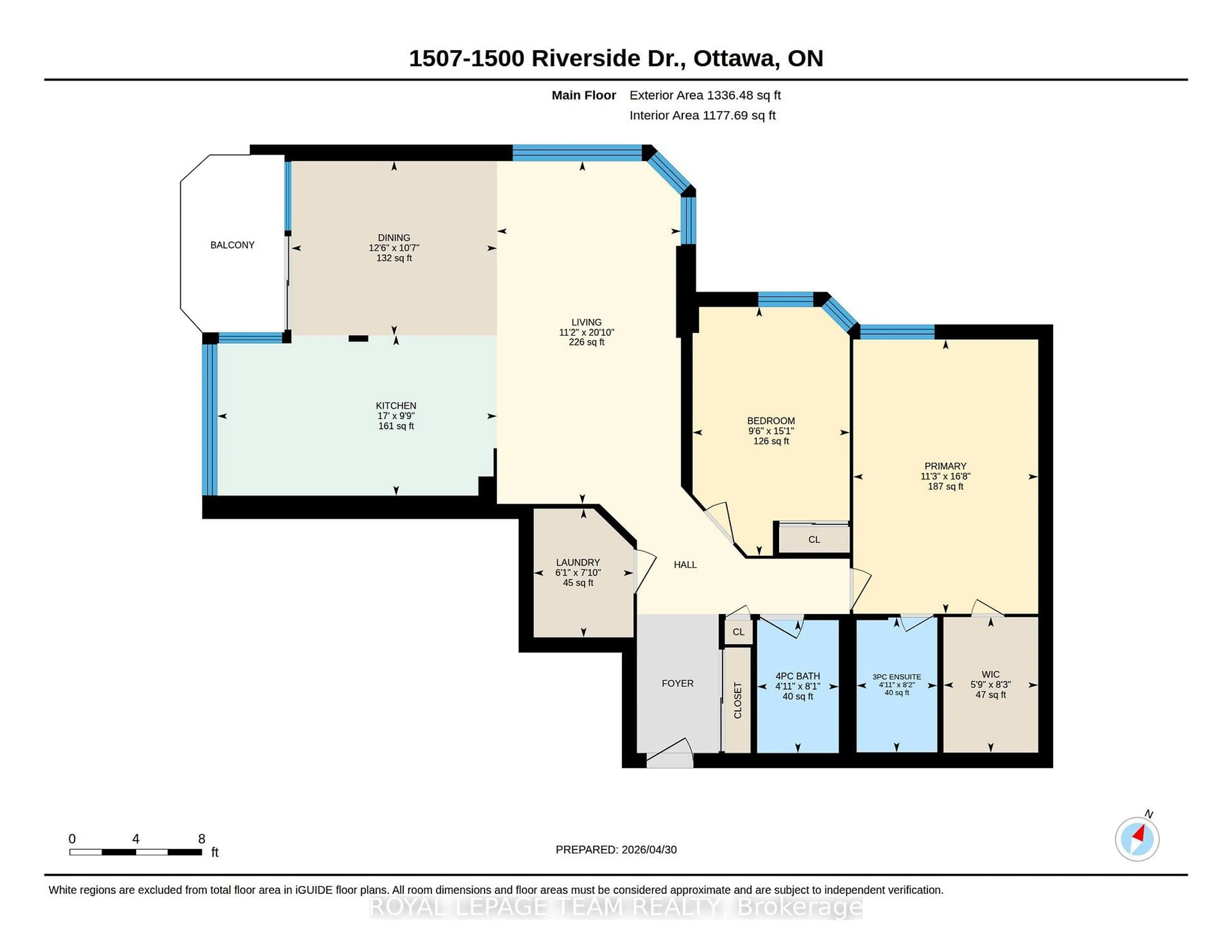 Floor plan for 1500 Riverside Dr #1507, Ottawa Ontario K1G 4J4