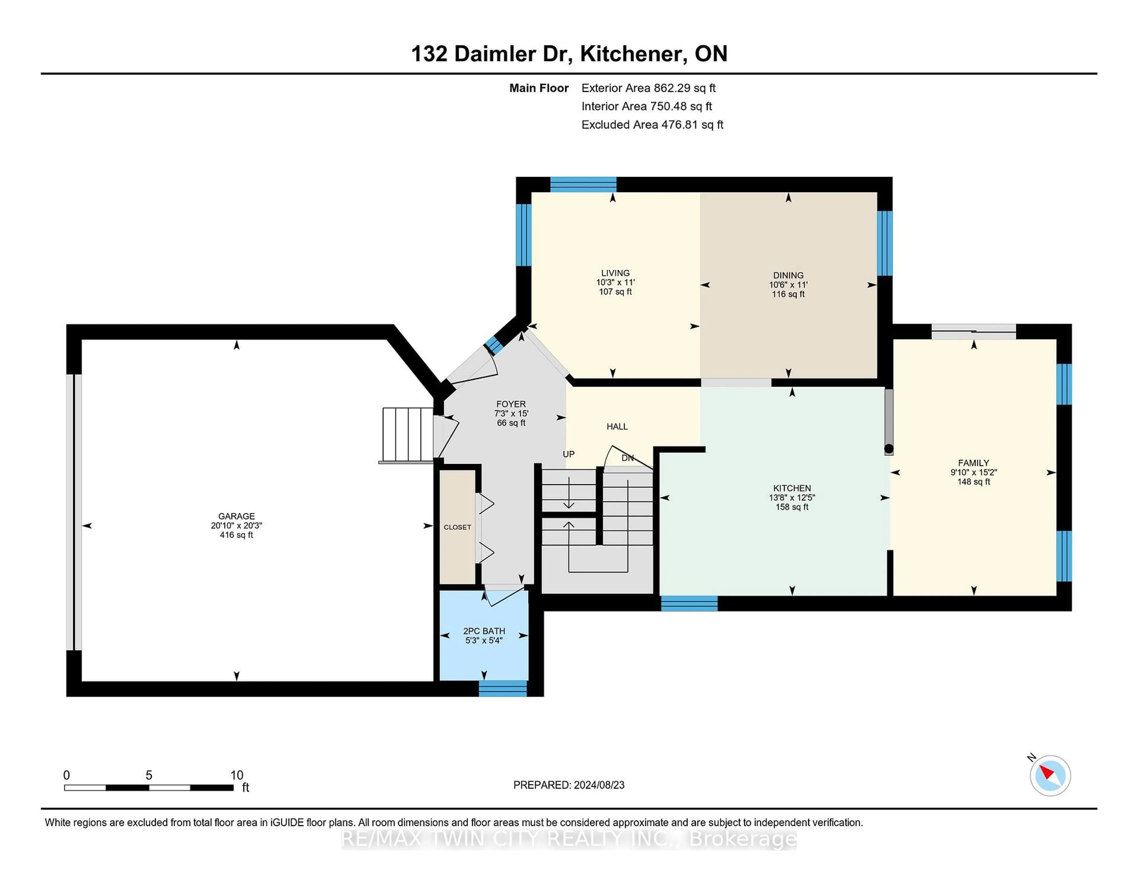 Floor plan for 132 Daimler Dr, Kitchener Ontario N2A 4C2