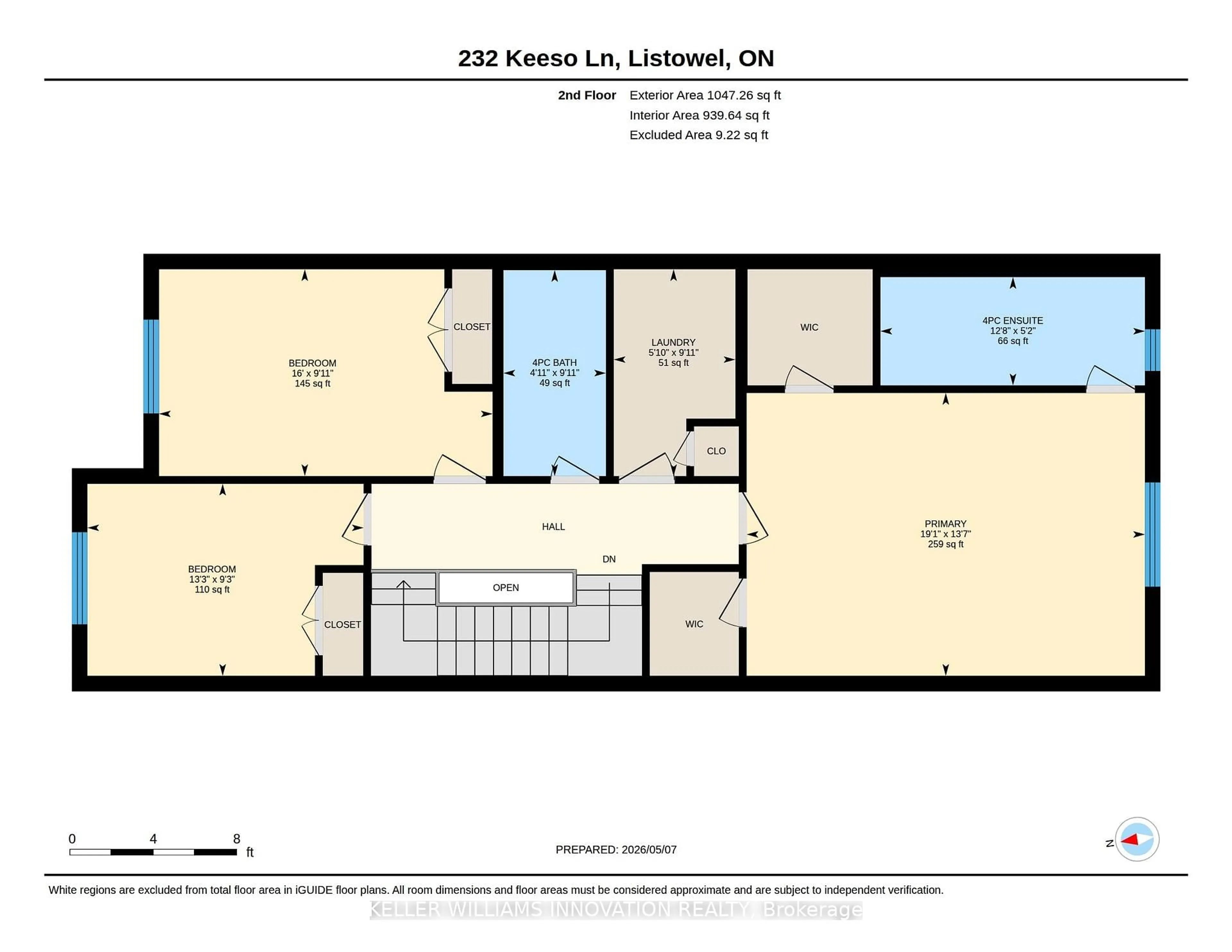Floor plan for 232 Keeso Lane, North Perth Ontario N4W 0J3