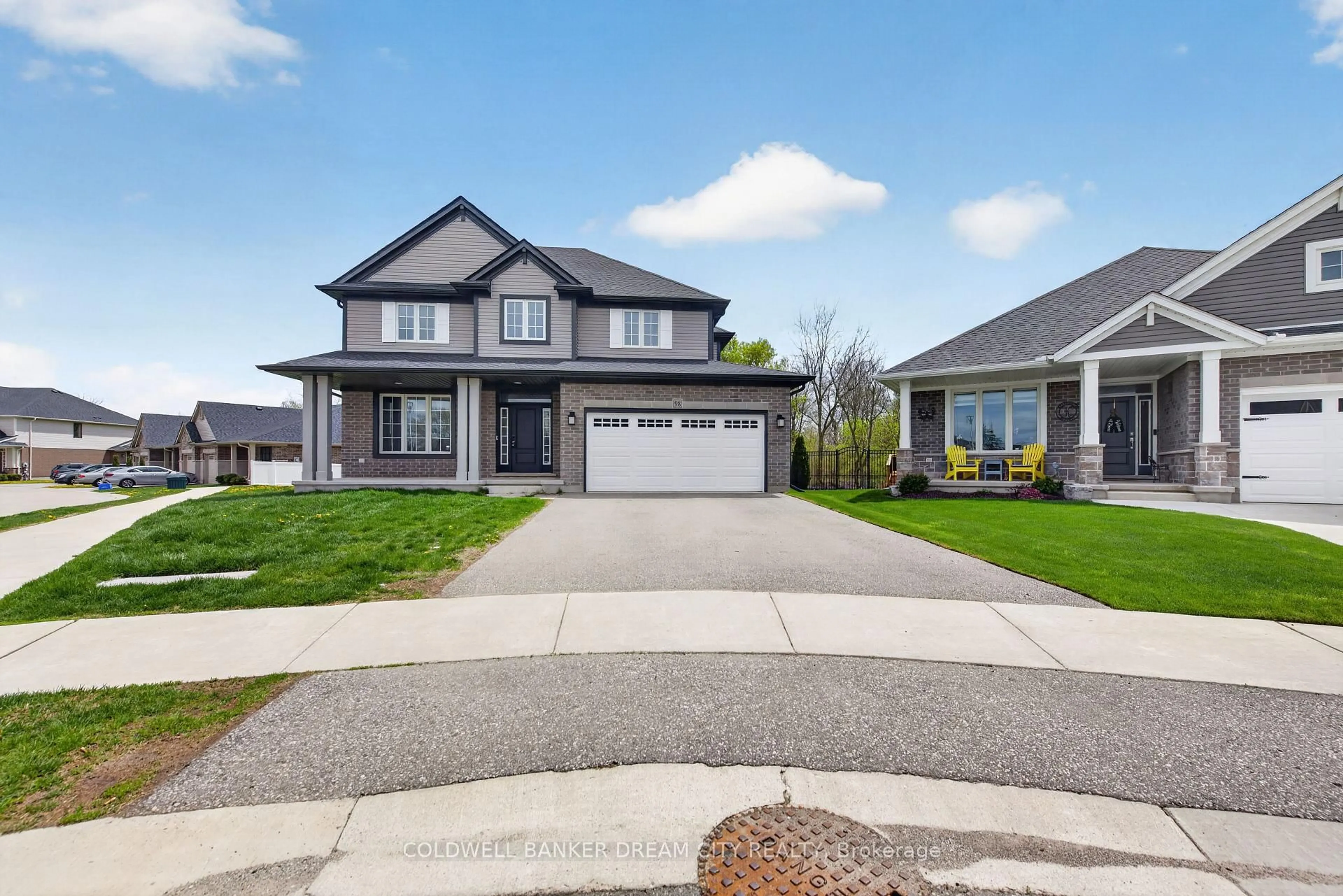 Home with brick exterior material, street for 98 LIVINGSTON Dr, Tillsonburg Ontario N4G 0J3