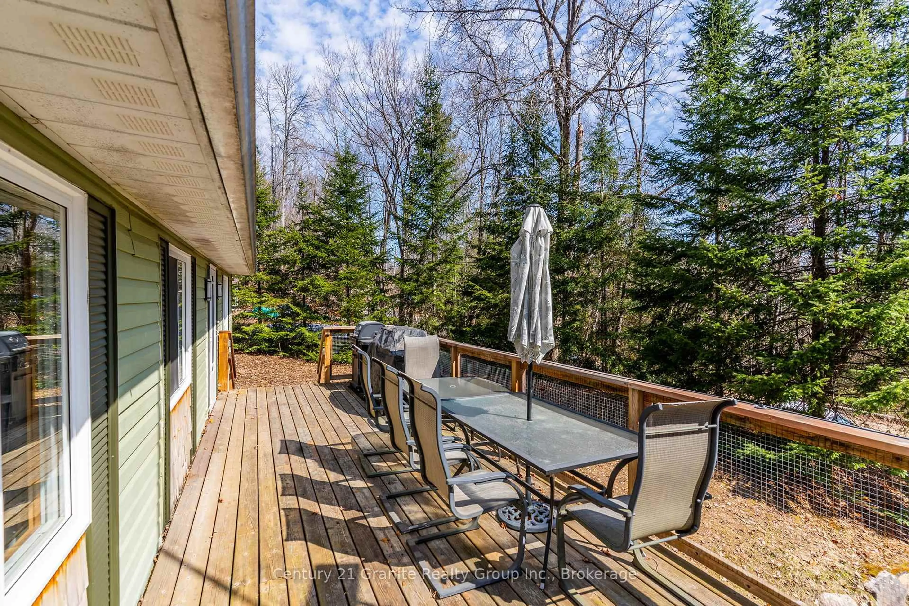 Patio, forest/trees view for 6087 Haliburton Lake Rd, Dysart et al Ontario K0M 1S0
