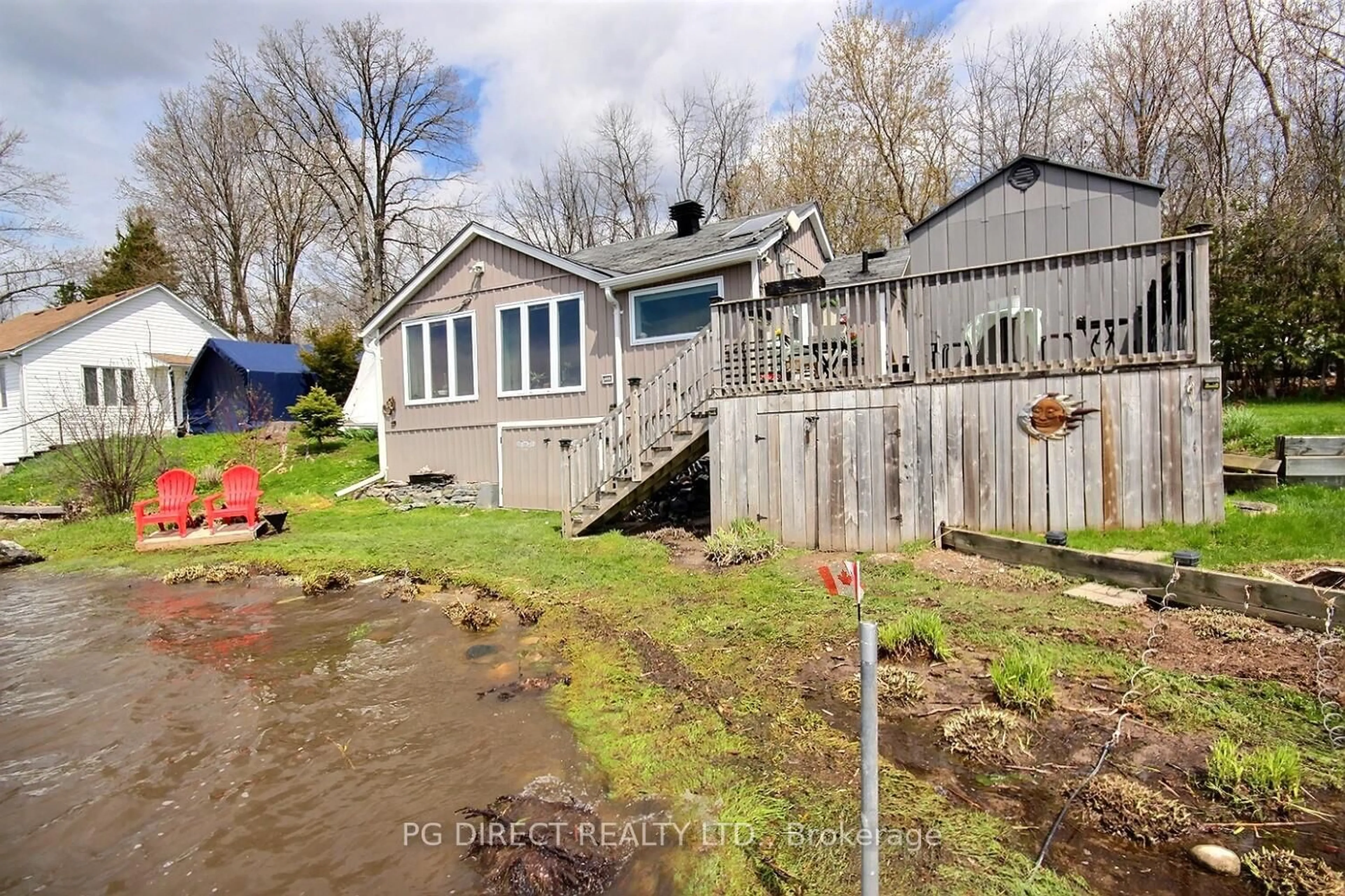 A pic from outside/outdoor area/front of a property/back of a property/a pic from drone, water/lake/river/ocean view for 4 Bradley Bay Rd, Trent Hills Ontario K0L 1L0