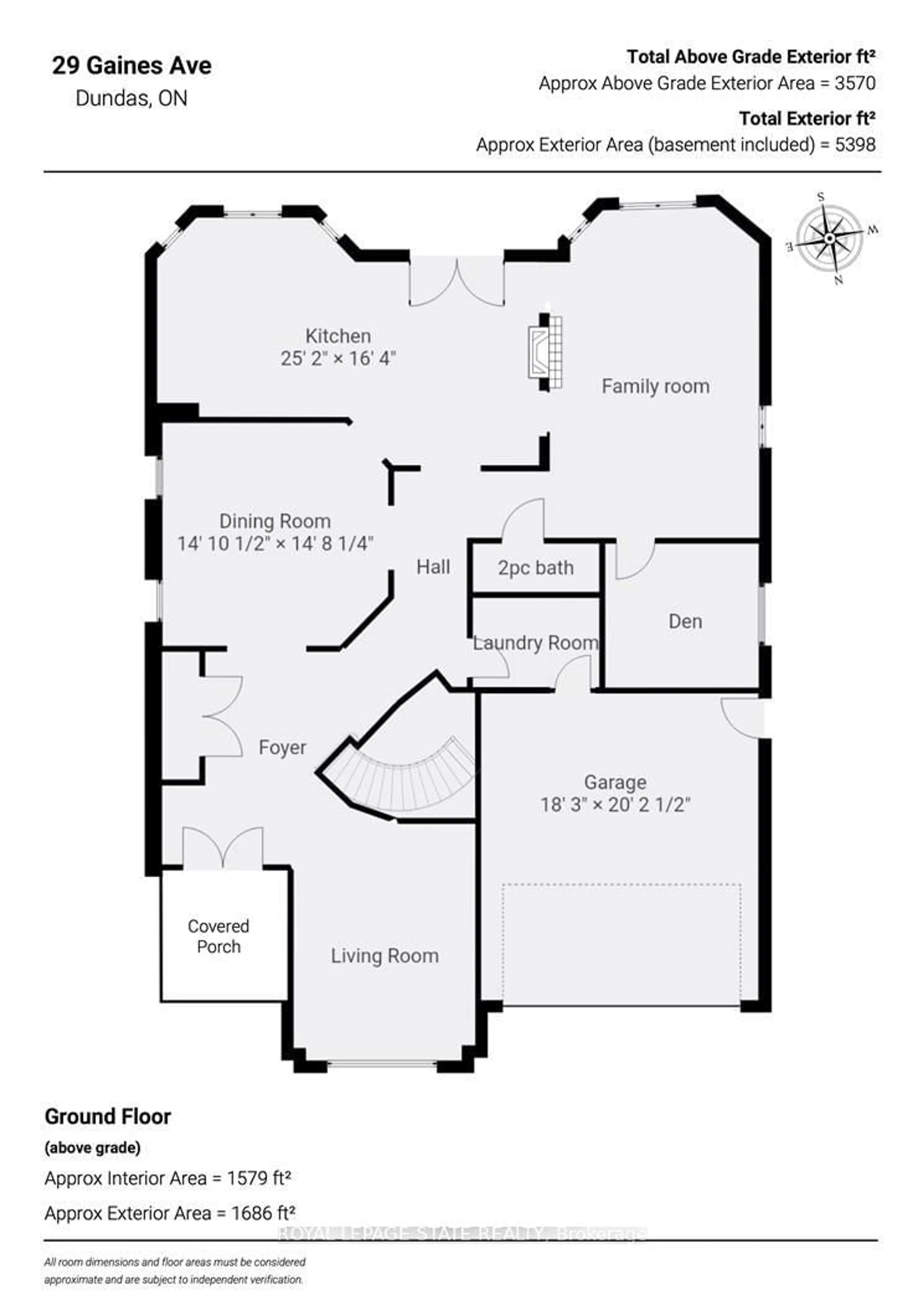Floor plan for 29 Gaines Ave, Hamilton Ontario L9H 7M4