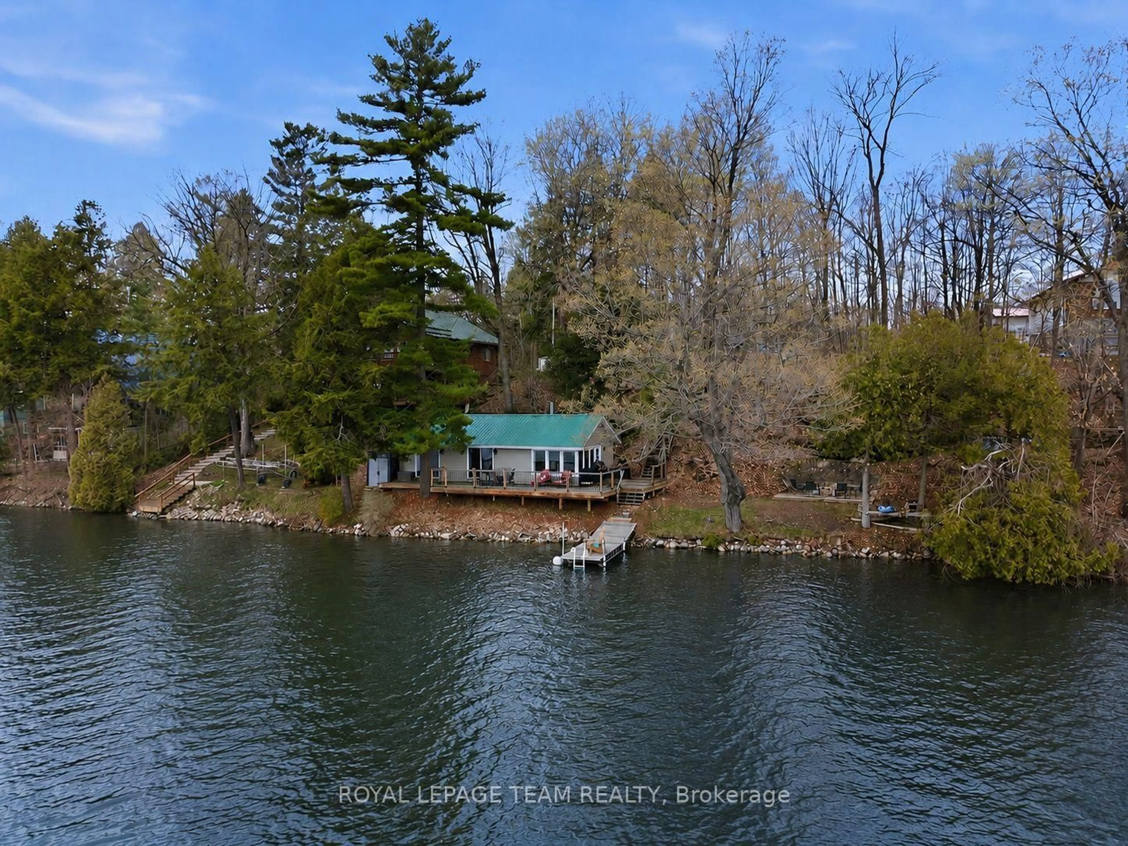 A pic from outside/outdoor area/front of a property/back of a property/a pic from drone, water/lake/river/ocean view for 69 O2 Otter Lake Rd, Rideau Lakes Ontario K0G 1L0