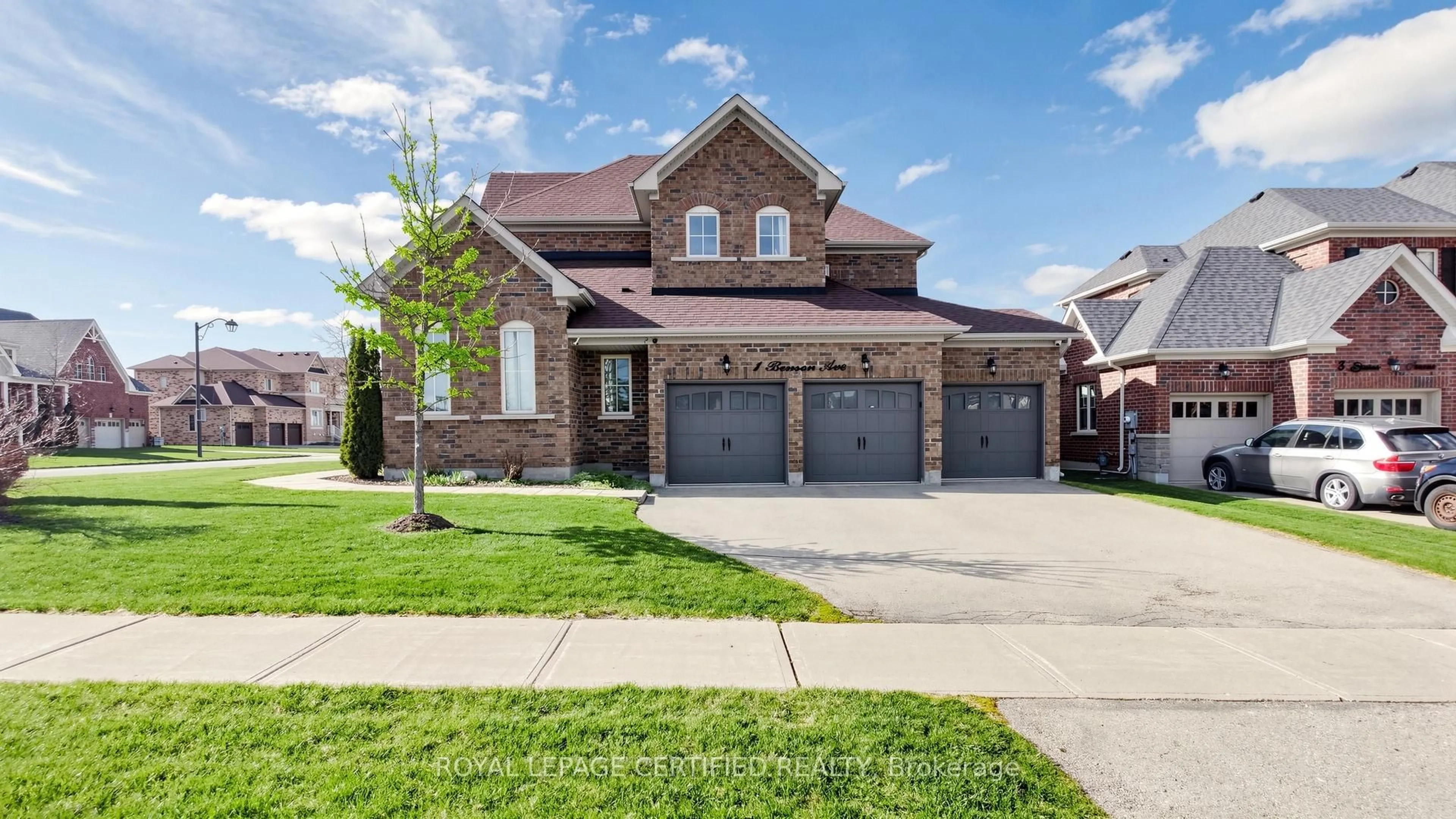 Home with brick exterior material, street for 1 Benson Ave, Mono Ontario L9W 6W7