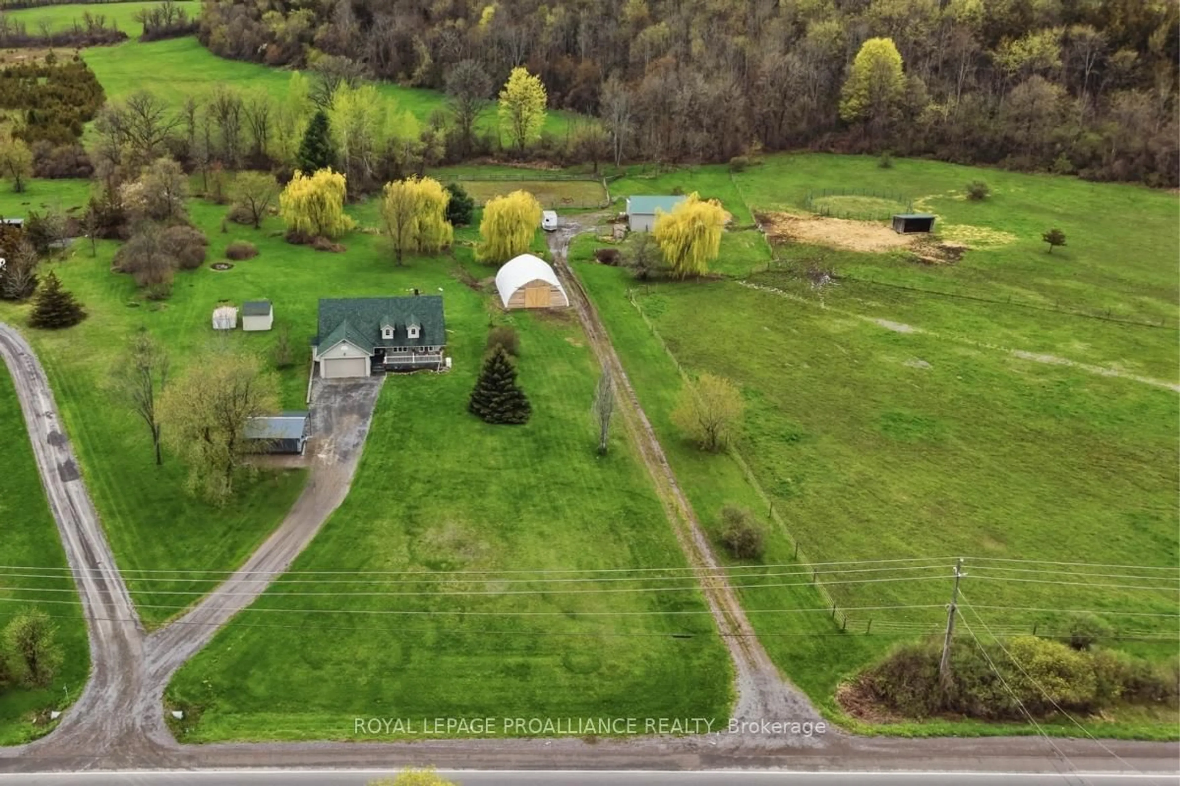 A pic from outside/outdoor area/front of a property/back of a property/a pic from drone, mountain view for 2425 Wallbridge Loyalist Rd, Quinte West Ontario K0K 2B0