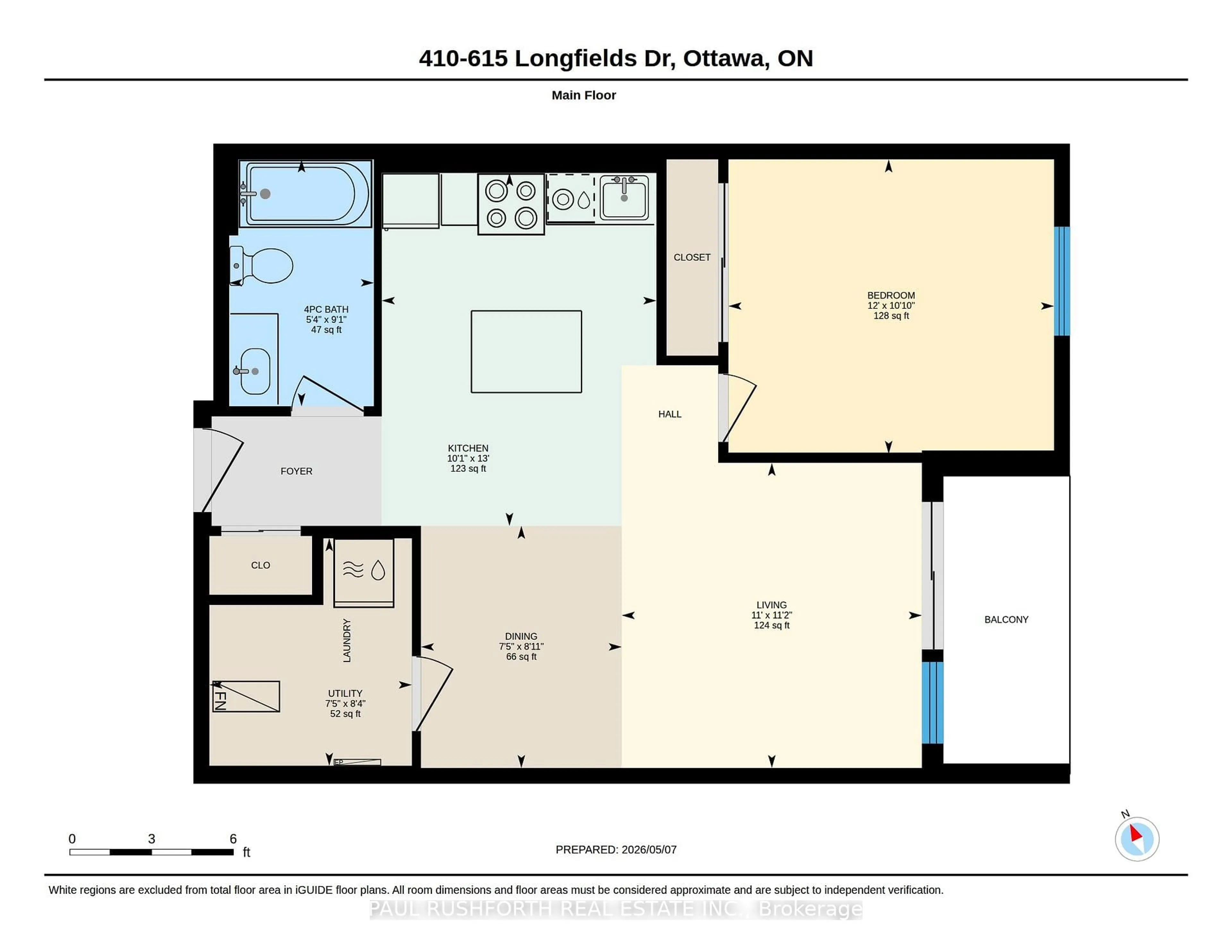 Floor plan for 615 Longfields Dr #410, Ottawa Ontario K2J 6J3
