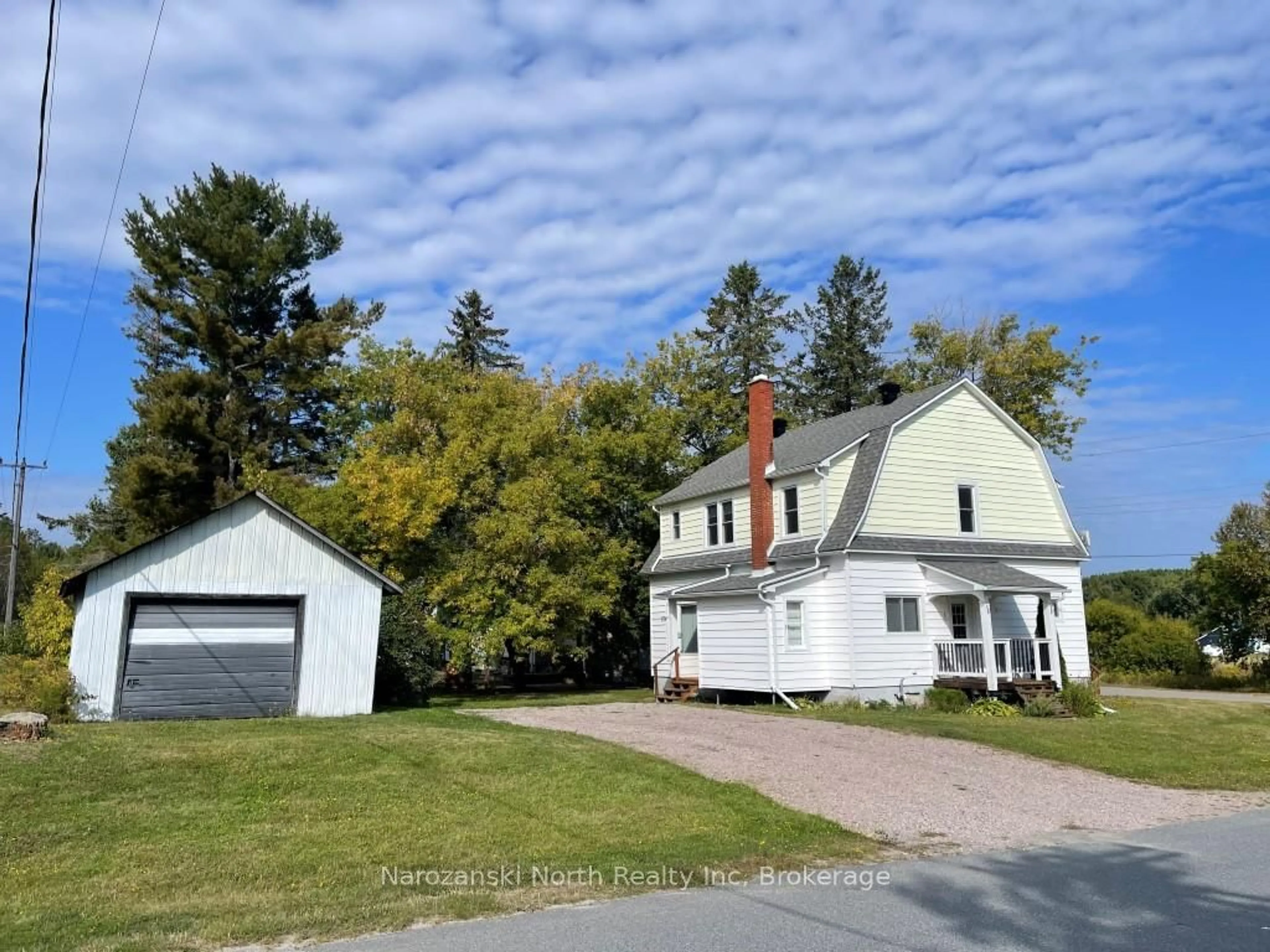 A pic from outside/outdoor area/front of a property/back of a property/a pic from drone, street for 1 Lahaie St, French River Ontario P0M 2N0