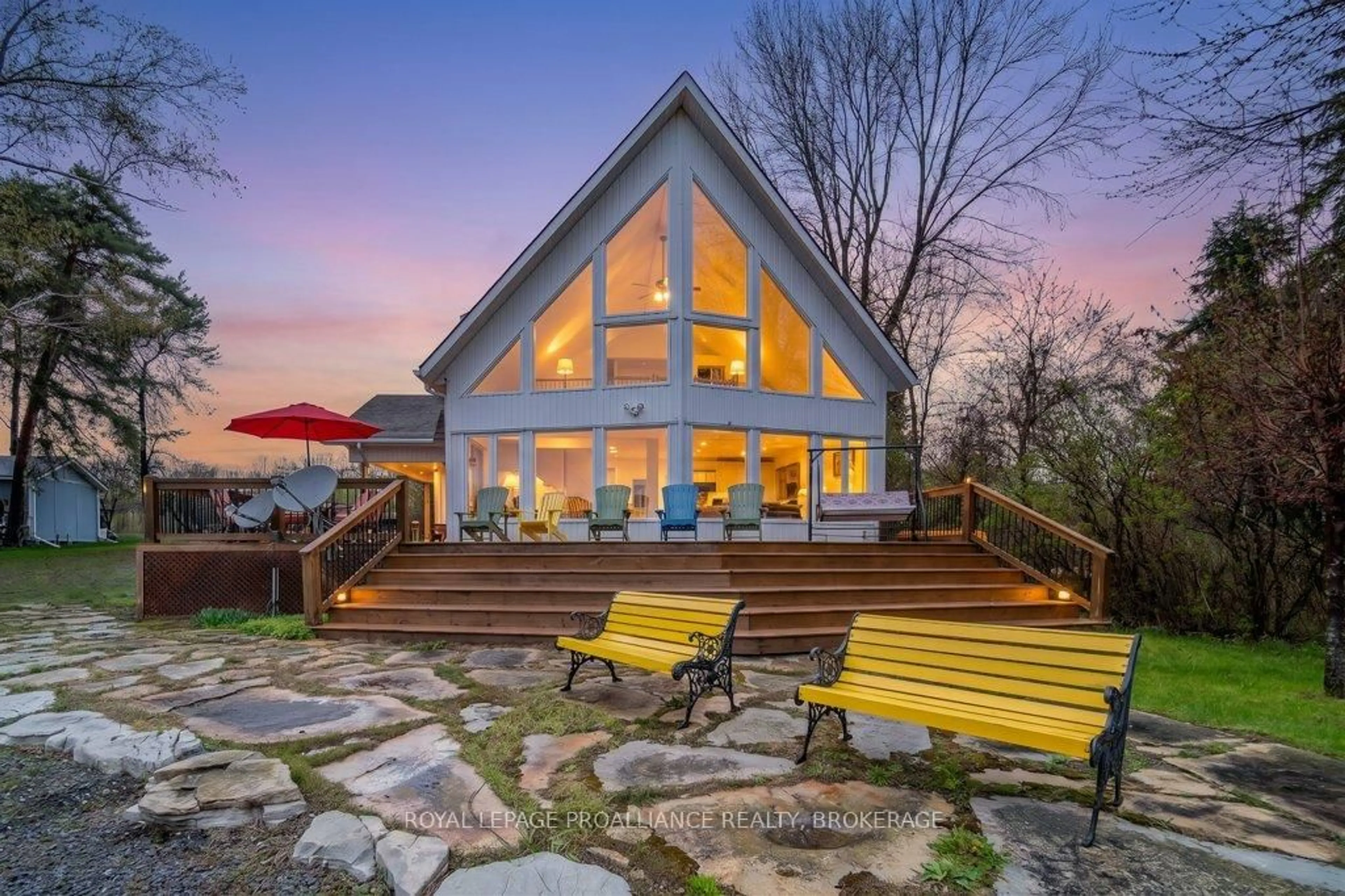 Patio, water/lake/river/ocean view for 243 Leone's Cove Lane, Wolfe Island Ontario K0H 2Y0
