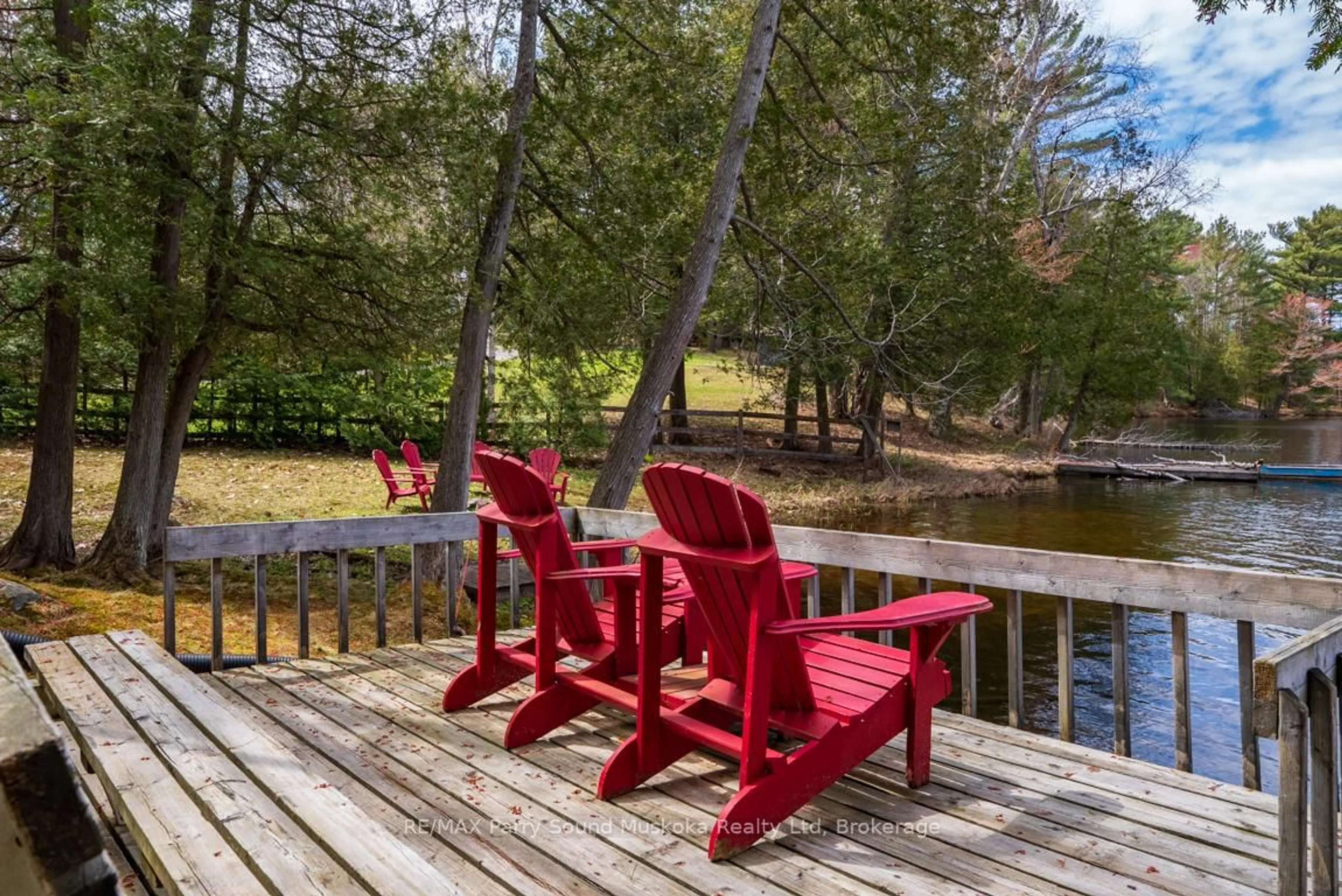 Patio, water/lake/river/ocean view for 17 Tapatoo Tr, Seguin Ontario P2A 0B2
