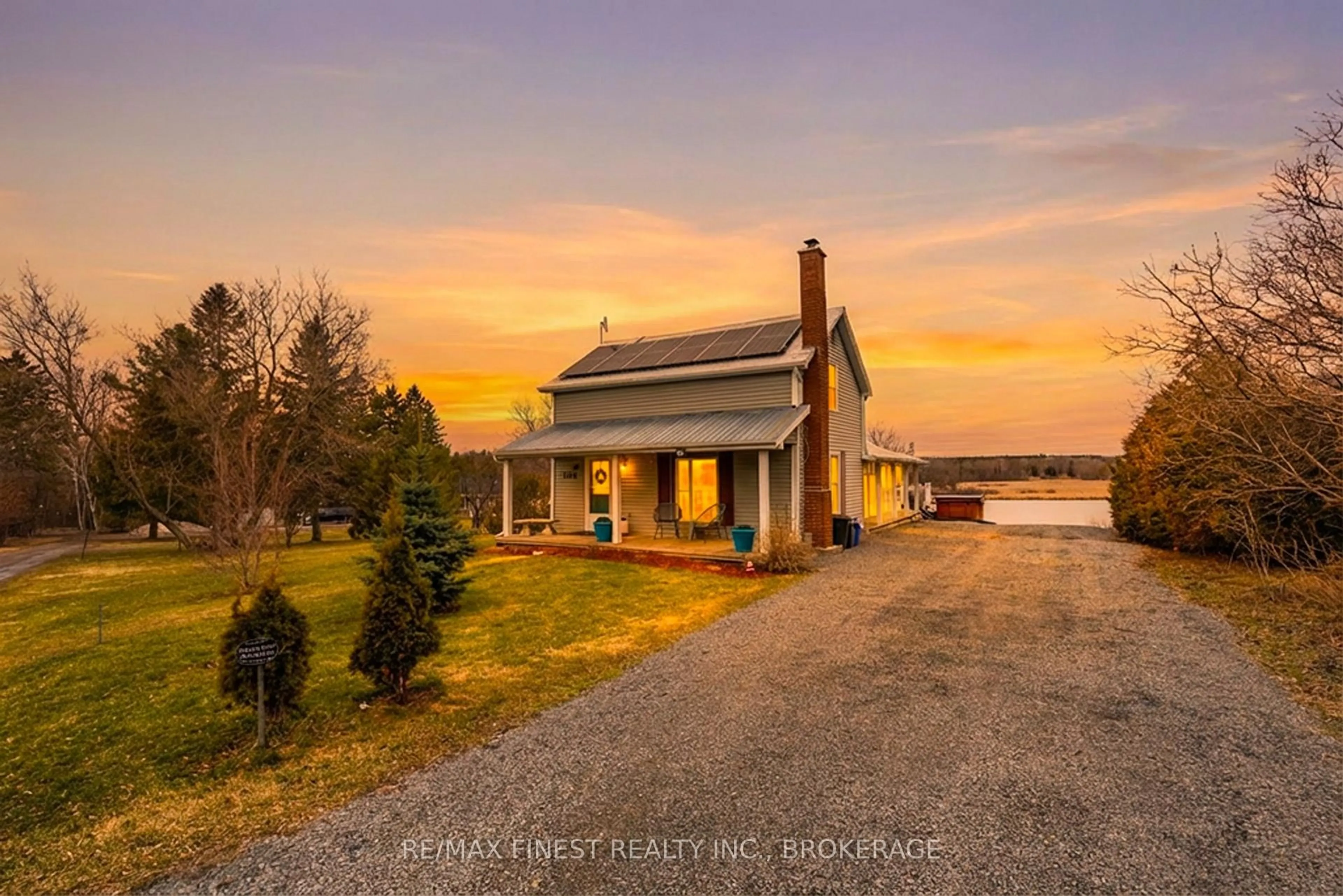 A pic from outside/outdoor area/front of a property/back of a property/a pic from drone, water/lake/river/ocean view for 731B County Road 9, Greater Napanee Ontario K7R 0E3