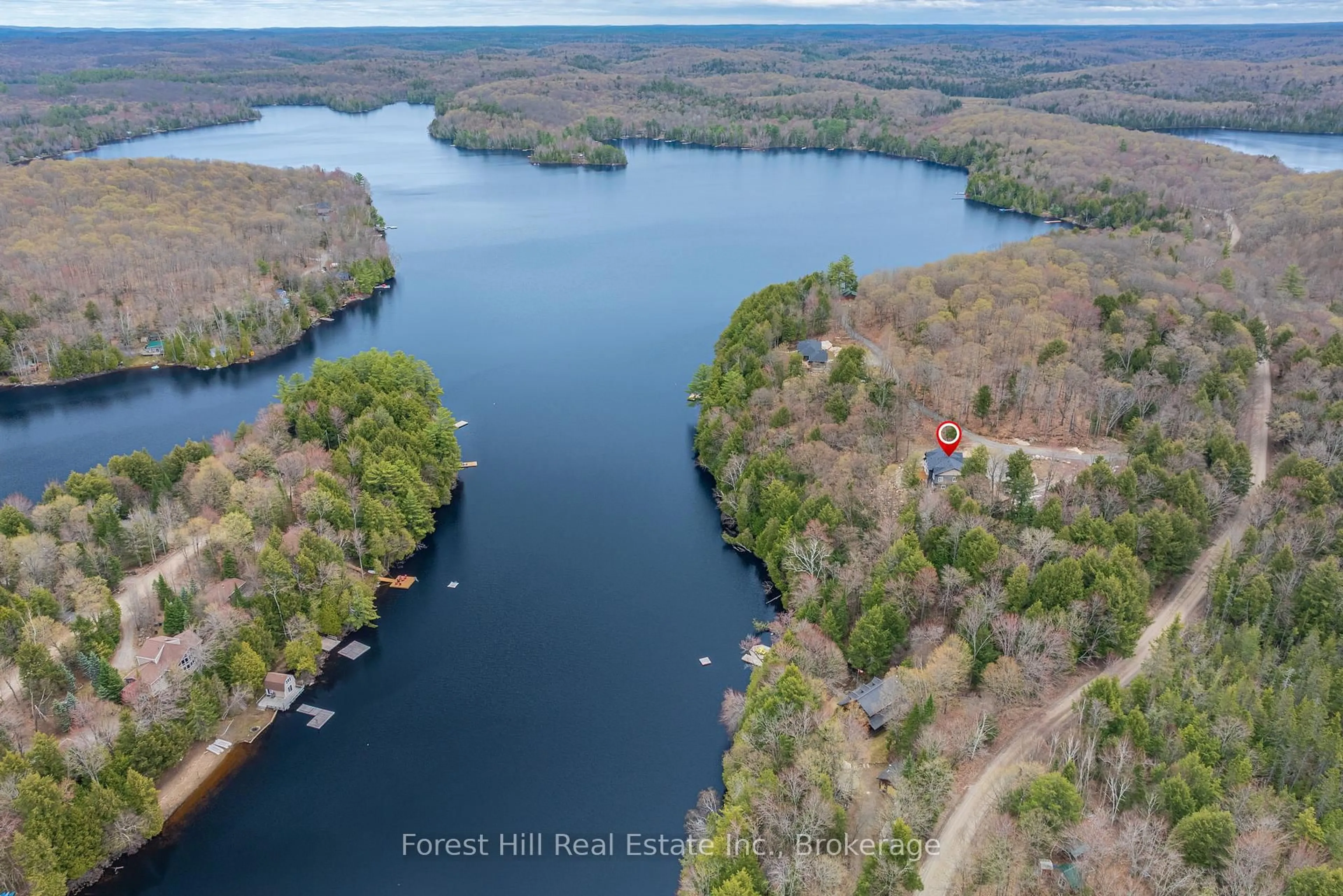 A pic from outside/outdoor area/front of a property/back of a property/a pic from drone, water/lake/river/ocean view for 1-1269 S Ril Lake Rd, Lake of Bays Ontario P0B 1A0
