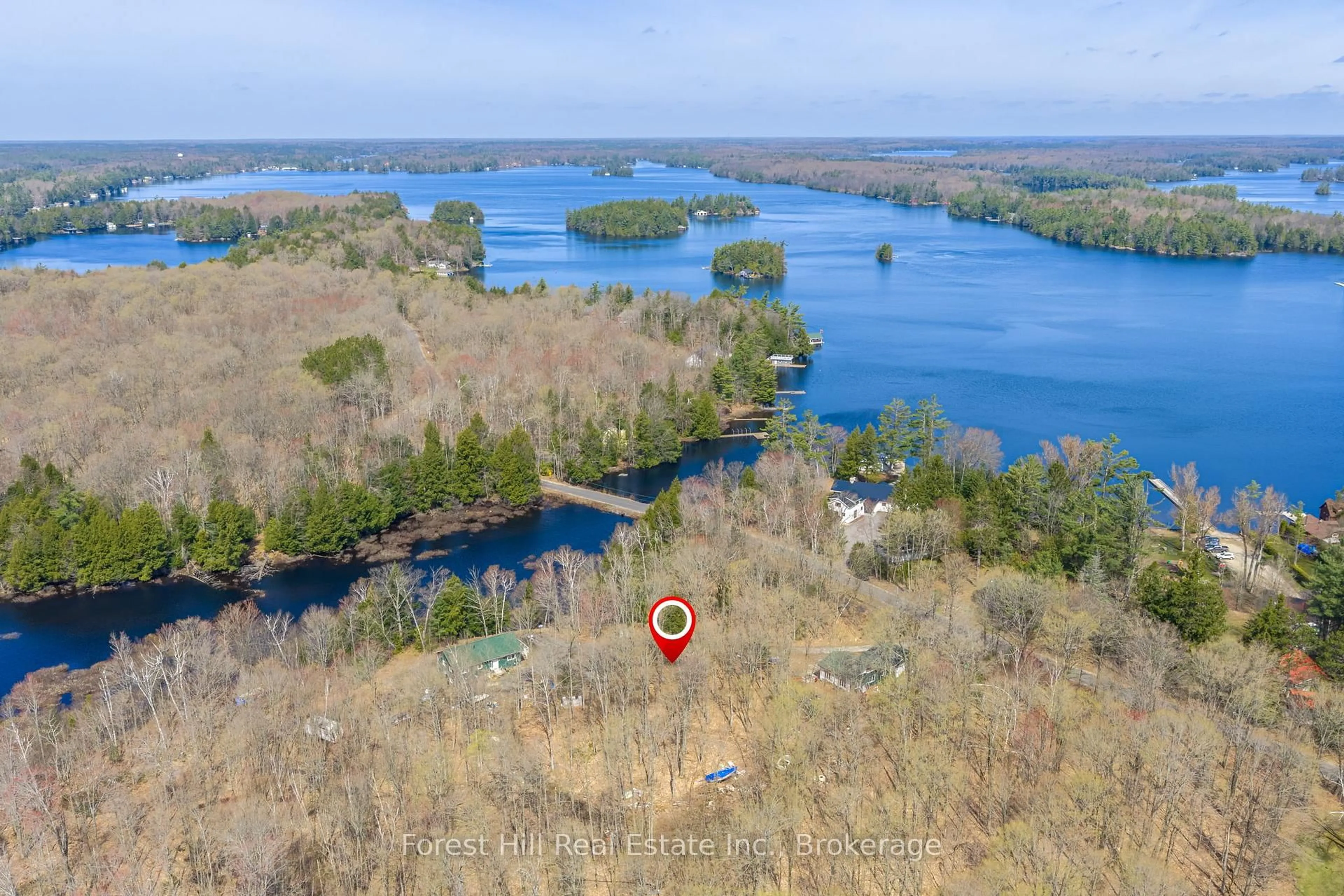 A pic from outside/outdoor area/front of a property/back of a property/a pic from drone, water/lake/river/ocean view for 1011 Keeler Rd, Muskoka Lakes Ontario P0C 1A0