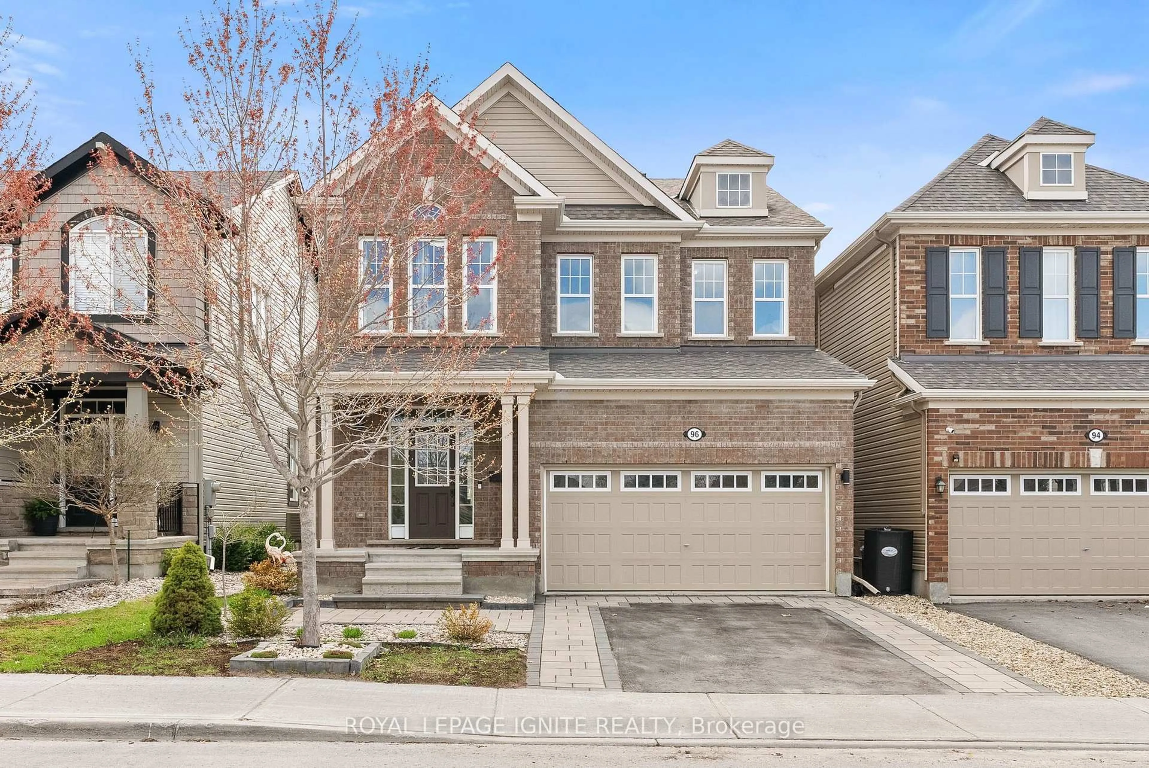 Home with brick exterior material, street for 96 Damselfly Way, Ottawa Ontario K2J 6C4
