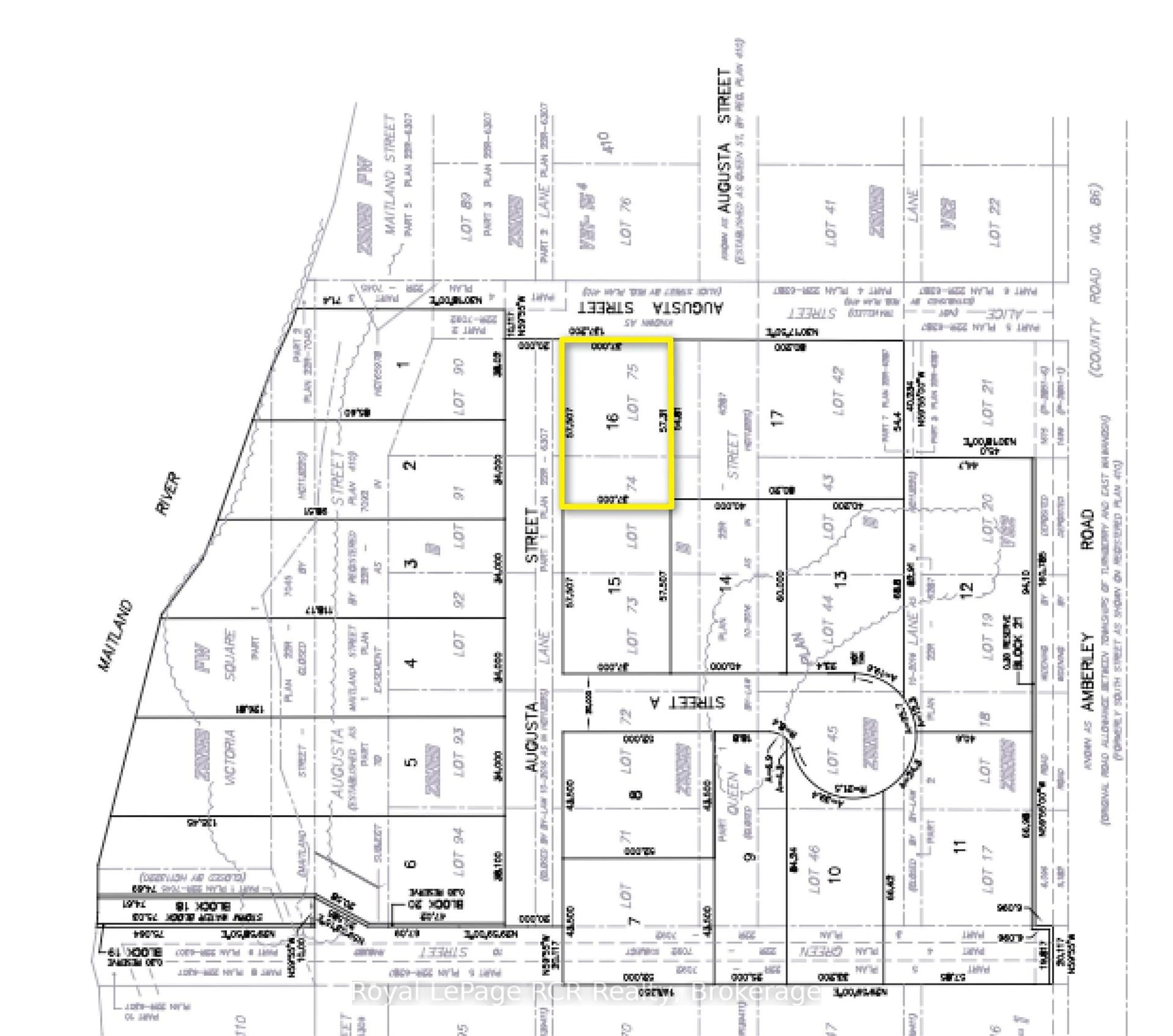 Picture of a map for Lot 16 Augusta St, North Huron Ontario N0G 2W0