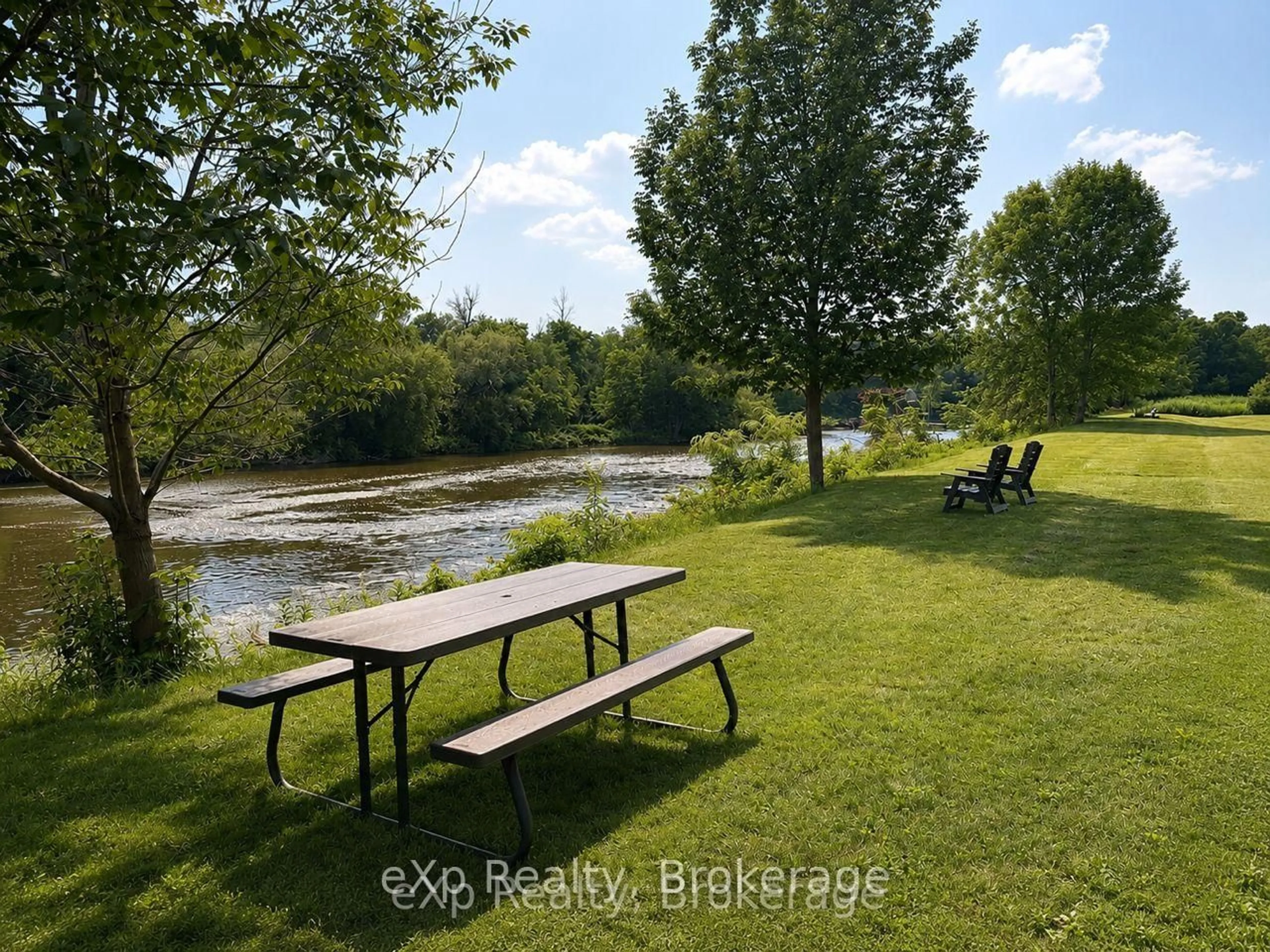 A pic from outside/outdoor area/front of a property/back of a property/a pic from drone, water/lake/river/ocean view for 85 William St #204, Brockton Ontario N0G 2V0