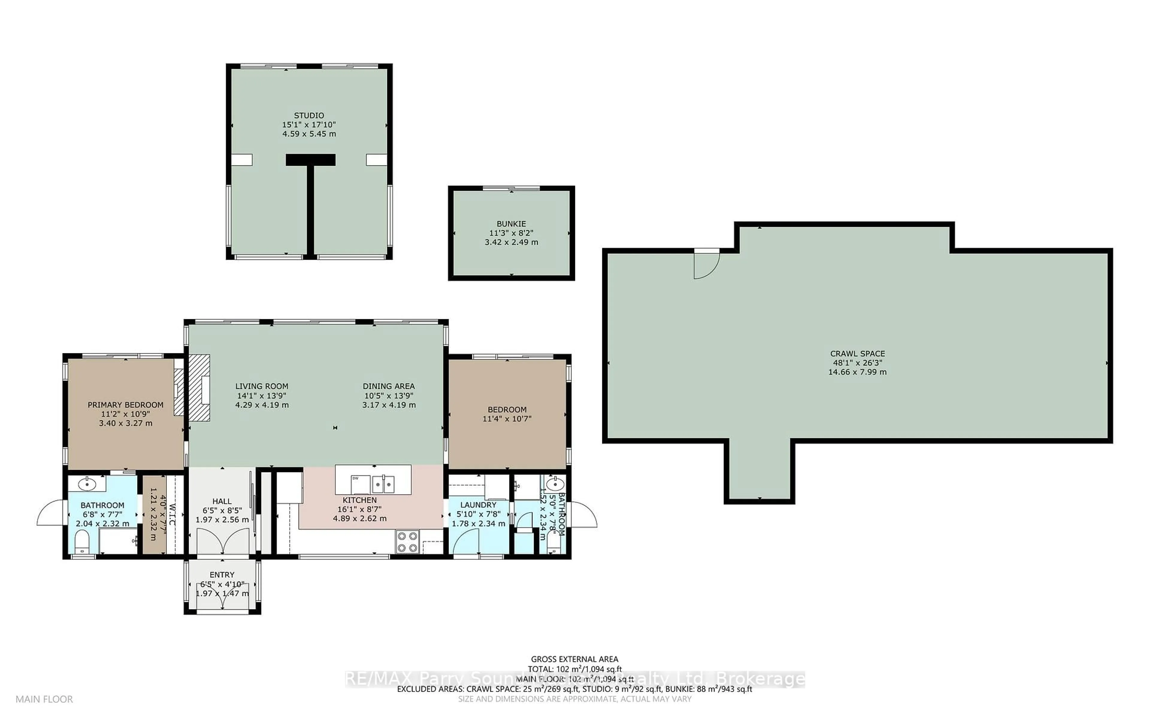 Floor plan for 1201 Geewadin Rd, Parry Sound Ontario P2A 2X2