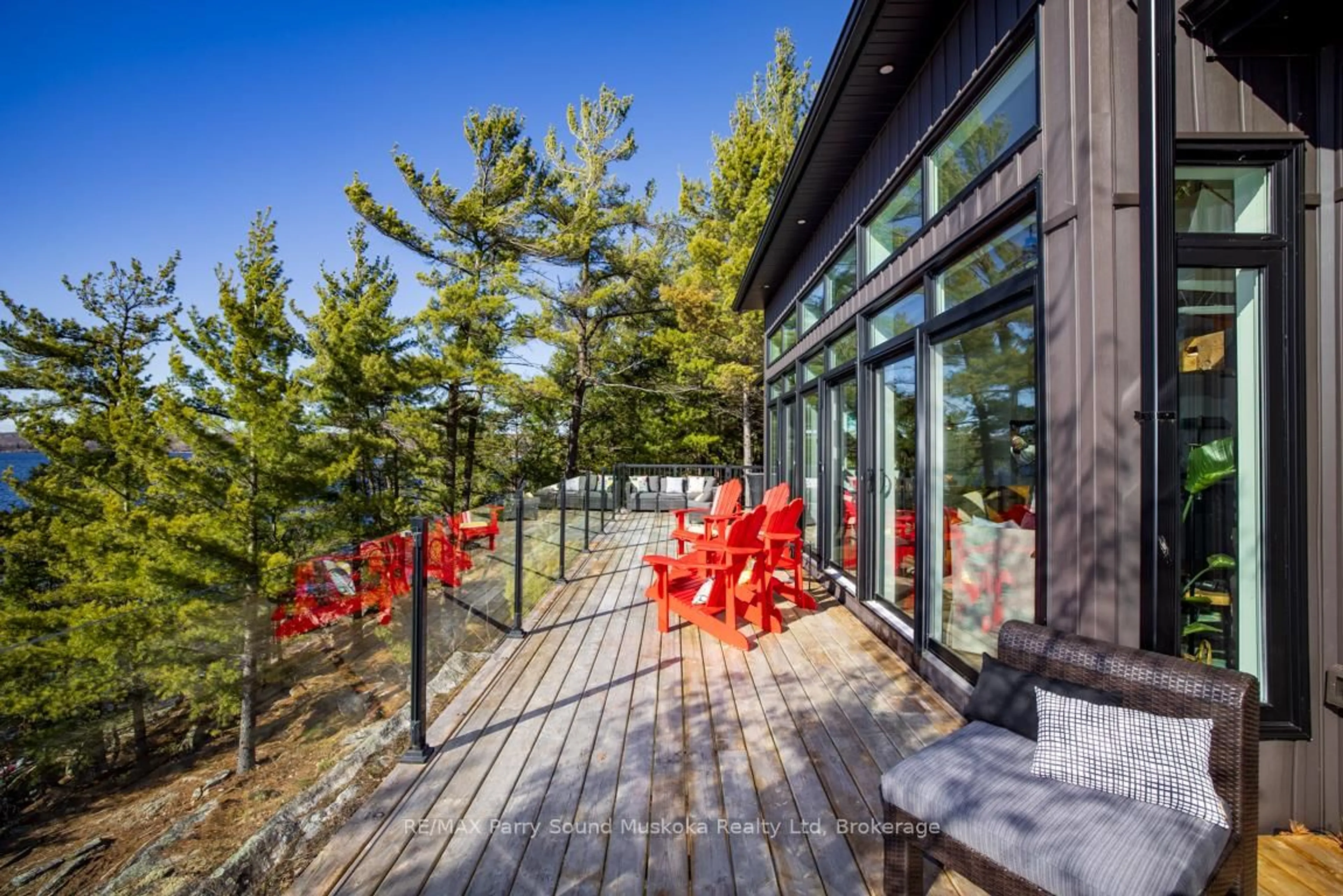 Patio, forest/trees view for 1201 Geewadin Rd, Parry Sound Ontario P2A 2X2