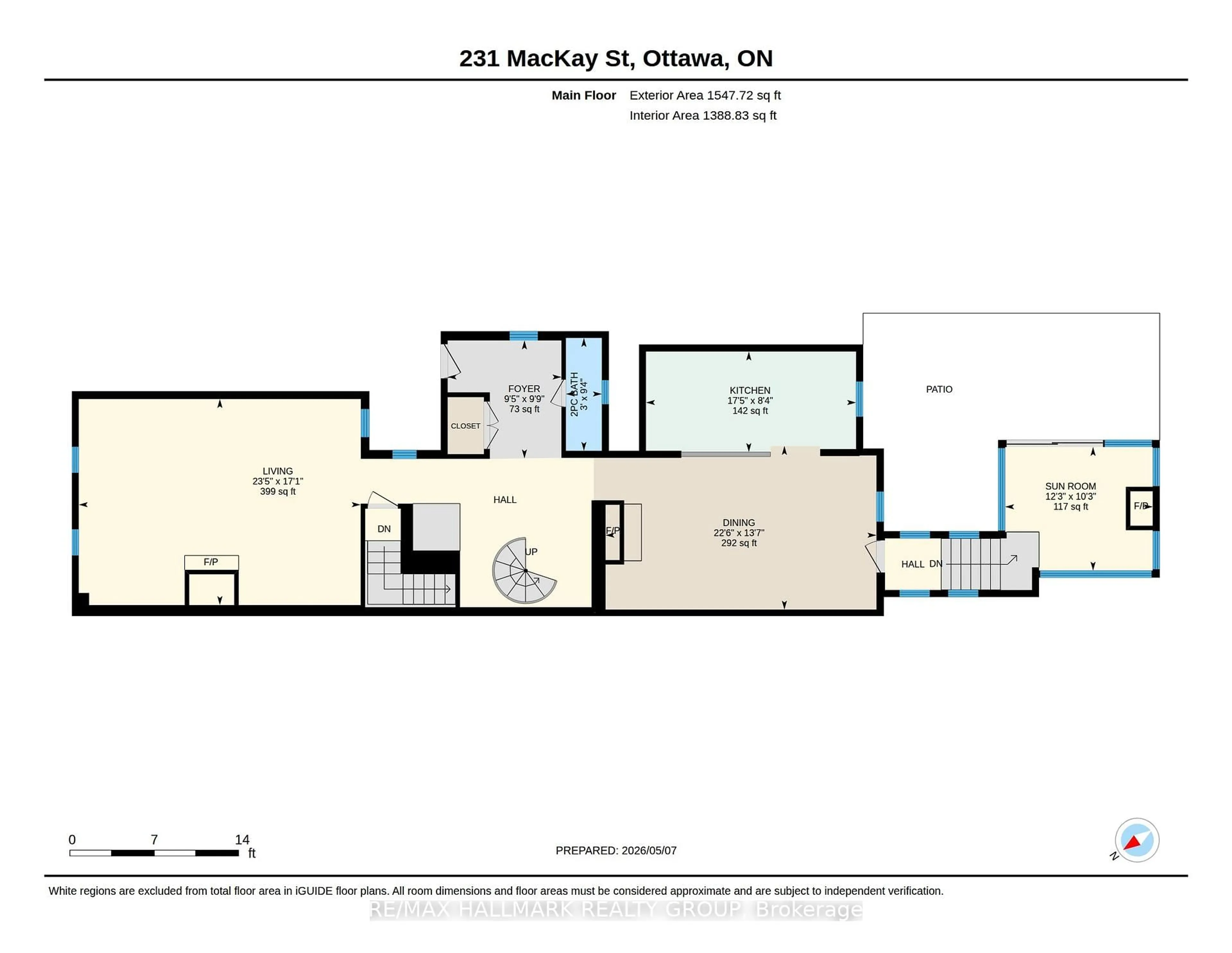 Floor plan for 231 Mackay St, Ottawa Ontario K1M 2B6