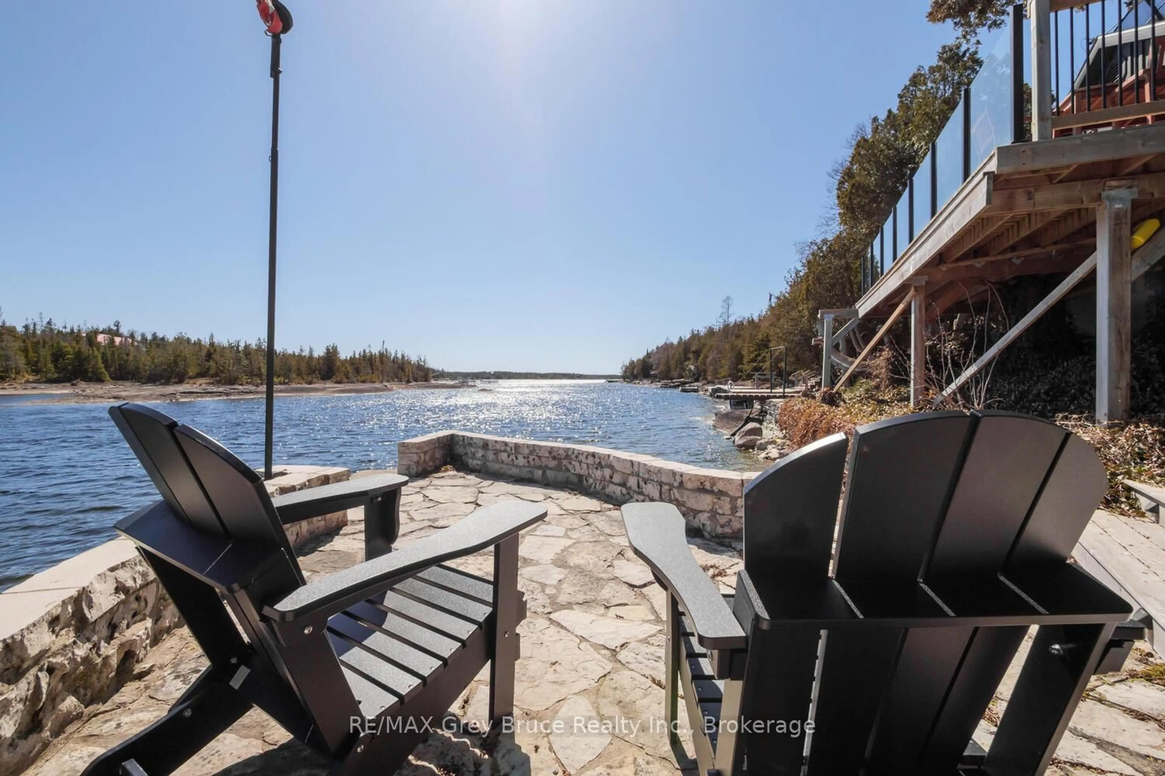 Patio, water/lake/river/ocean view for 59 Simpson Ave, Northern Bruce Peninsula Ontario N0H 2R0