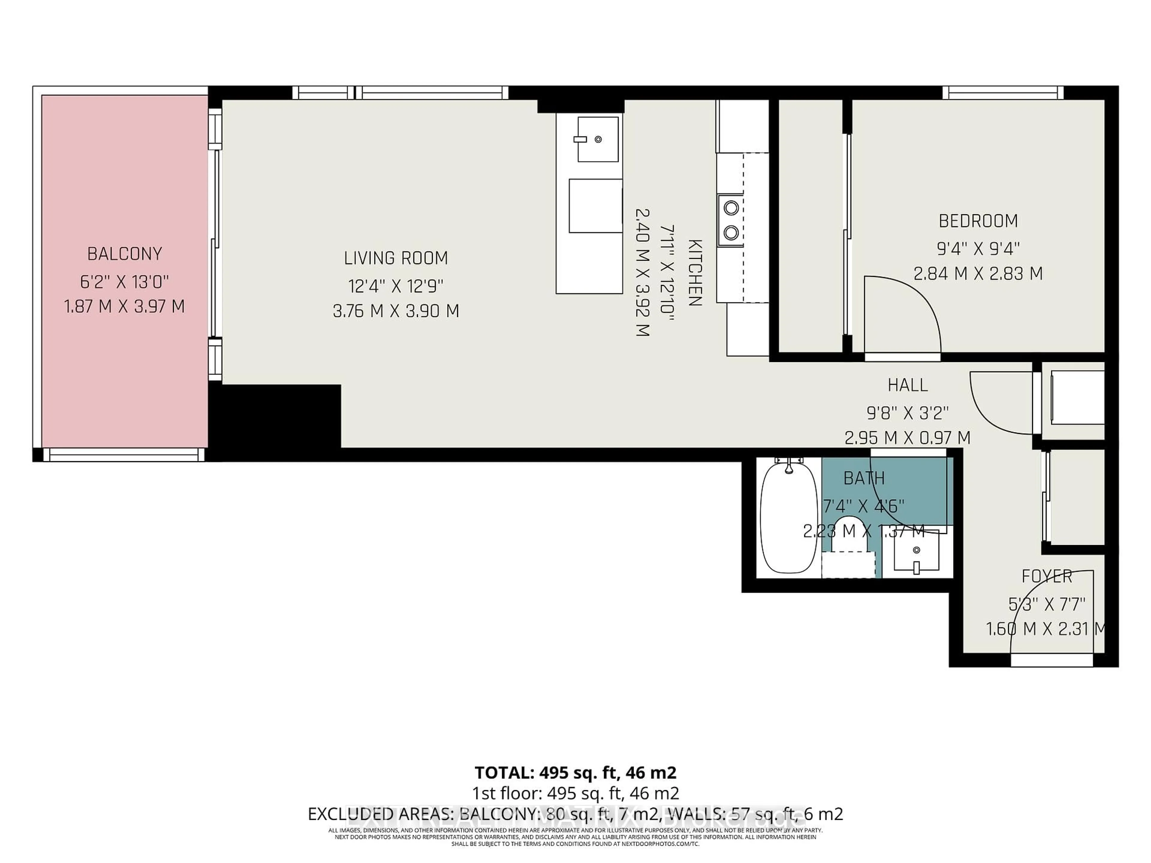 Floor plan for 255 Bay St #405, Ottawa Ontario K1R 0C5
