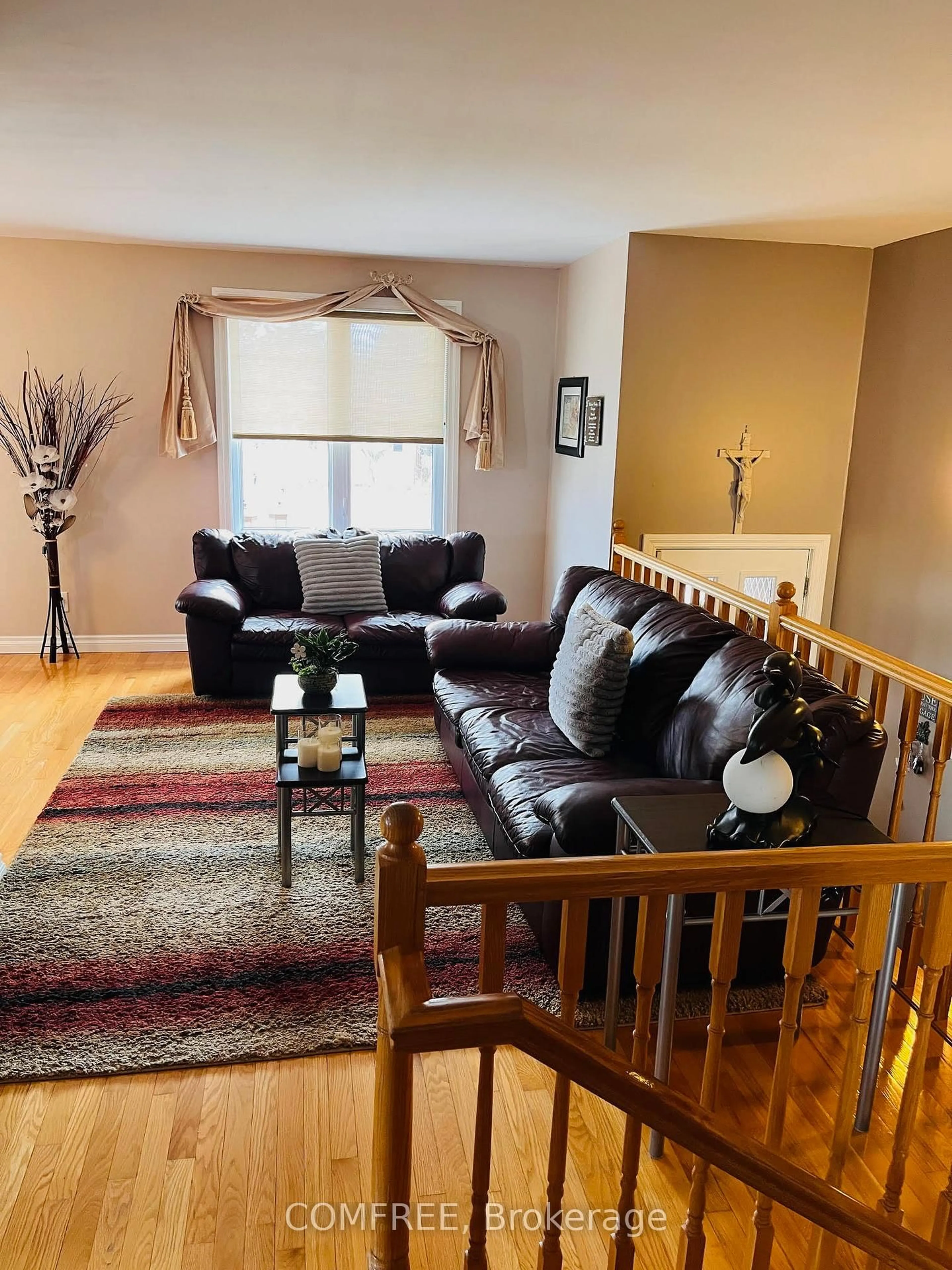 Living room with furniture, wood/laminate floor for 34 Jolette Ave, Greater Sudbury Ontario P0M 1B0