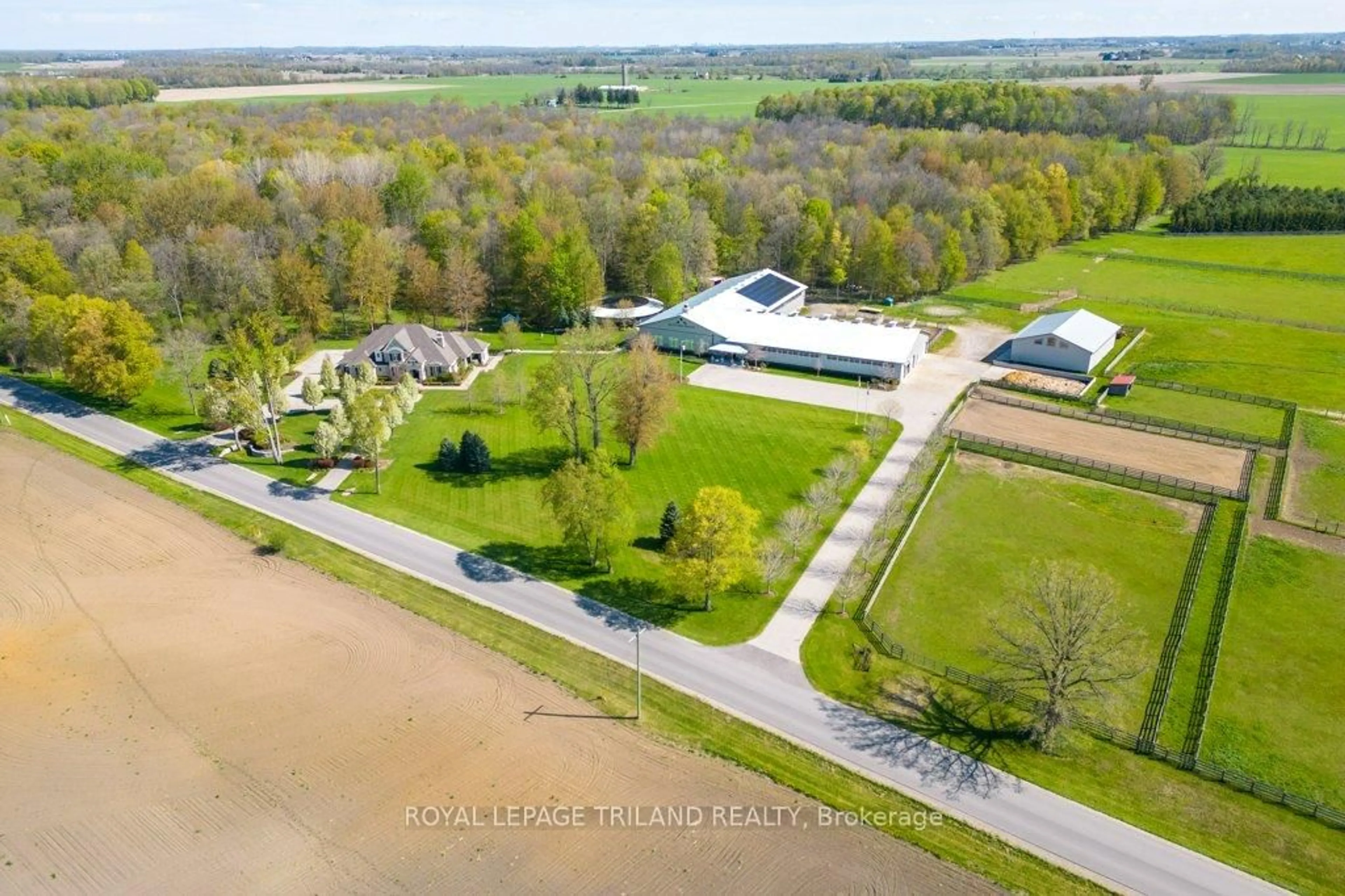 A pic from outside/outdoor area/front of a property/back of a property/a pic from drone, water/lake/river/ocean view for 37612 John Wise Line, Southwold Ontario N5P 3T2