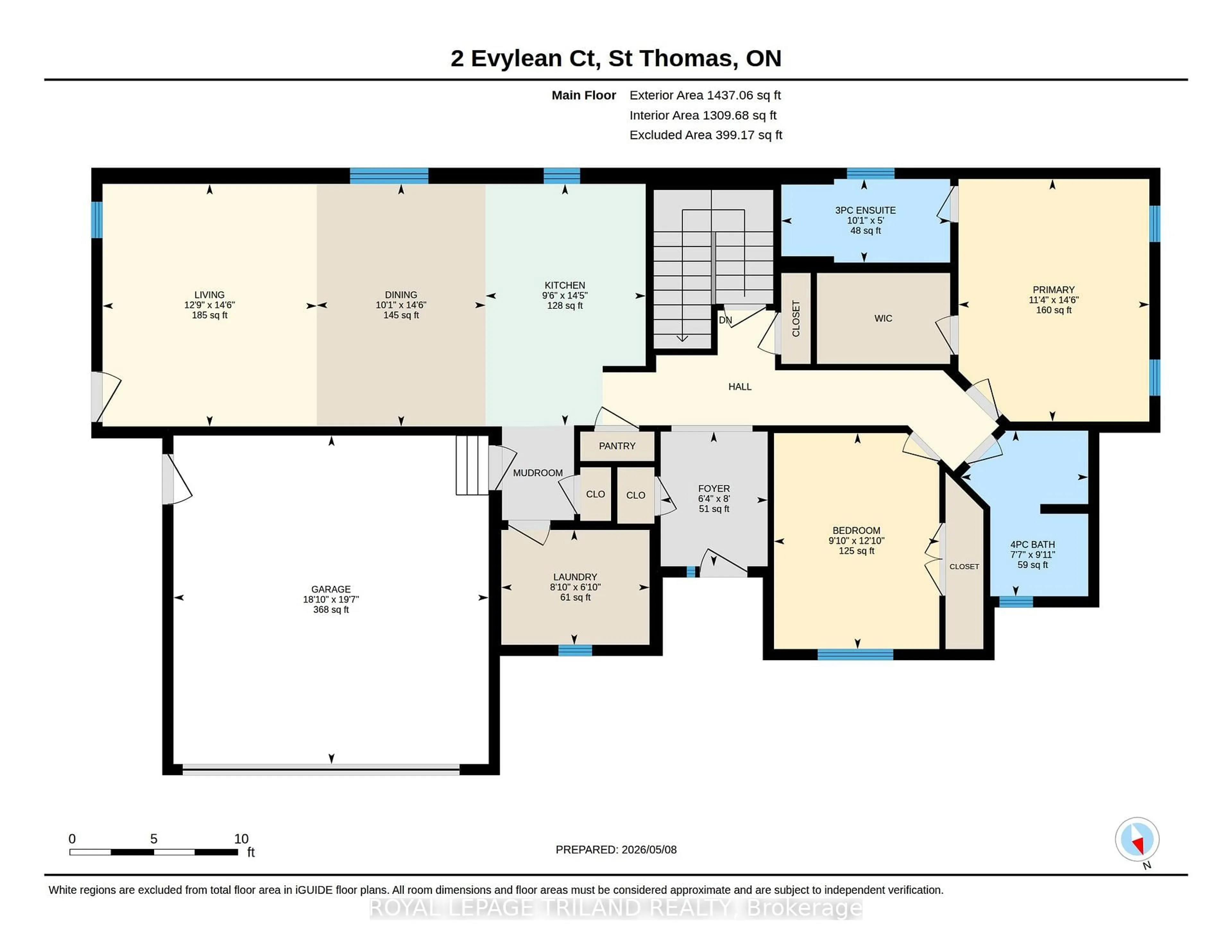 Floor plan for 2 Evylean Crt, St. Thomas Ontario N5R 0P6