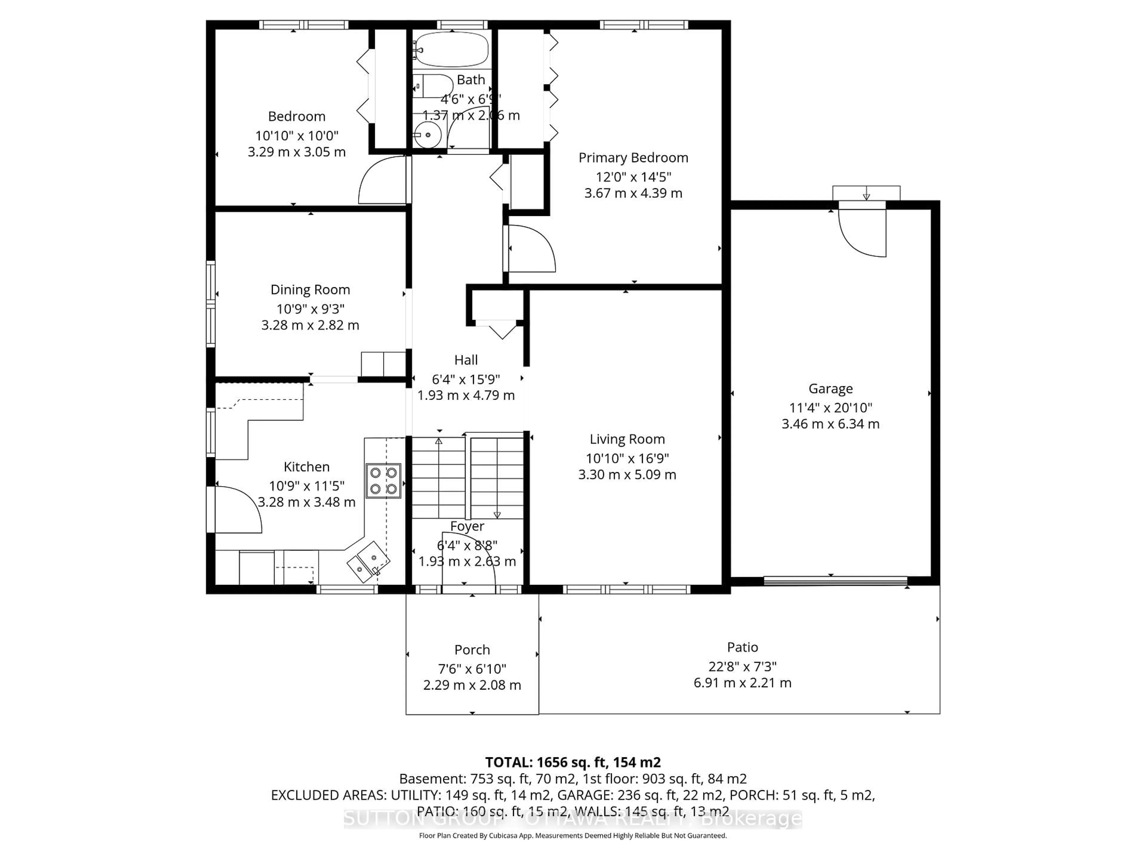 Floor plan for 946 Closse Way, Ottawa Ontario K1K 4A5
