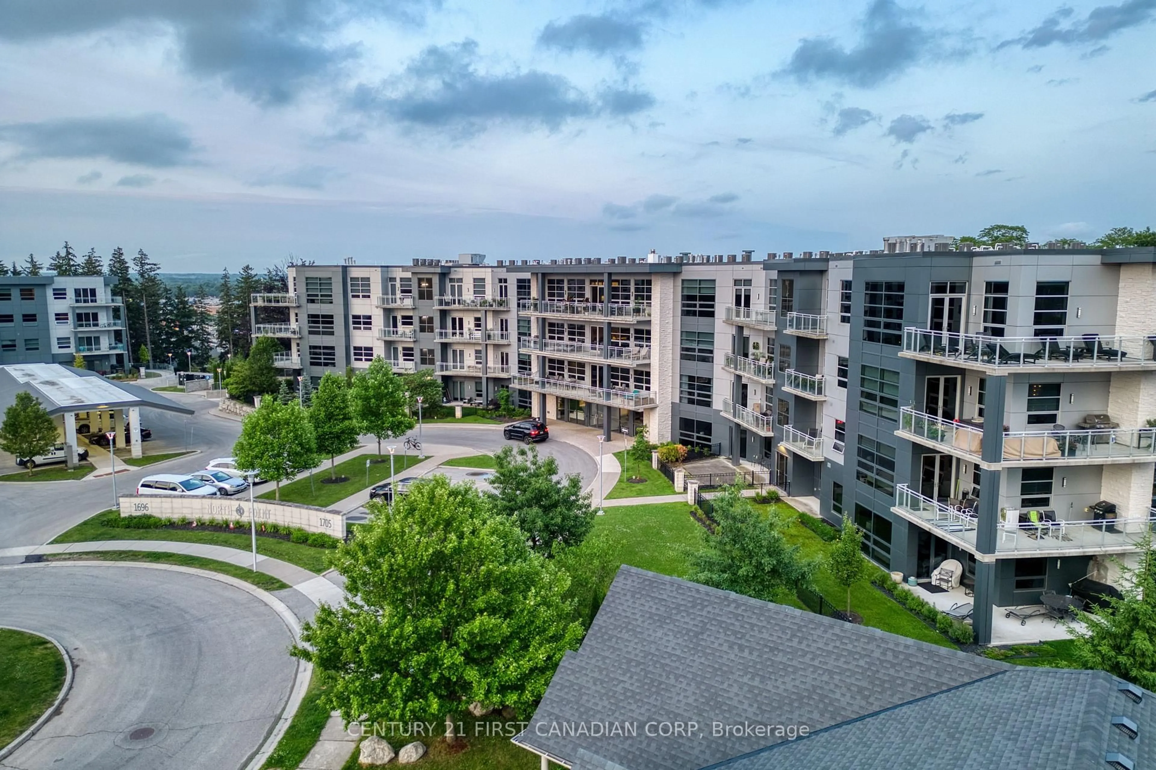 A pic from outside/outdoor area/front of a property/back of a property/a pic from drone, city buildings view from balcony for 1705 Fiddlehead Pl #105, London North Ontario N6G 0S1