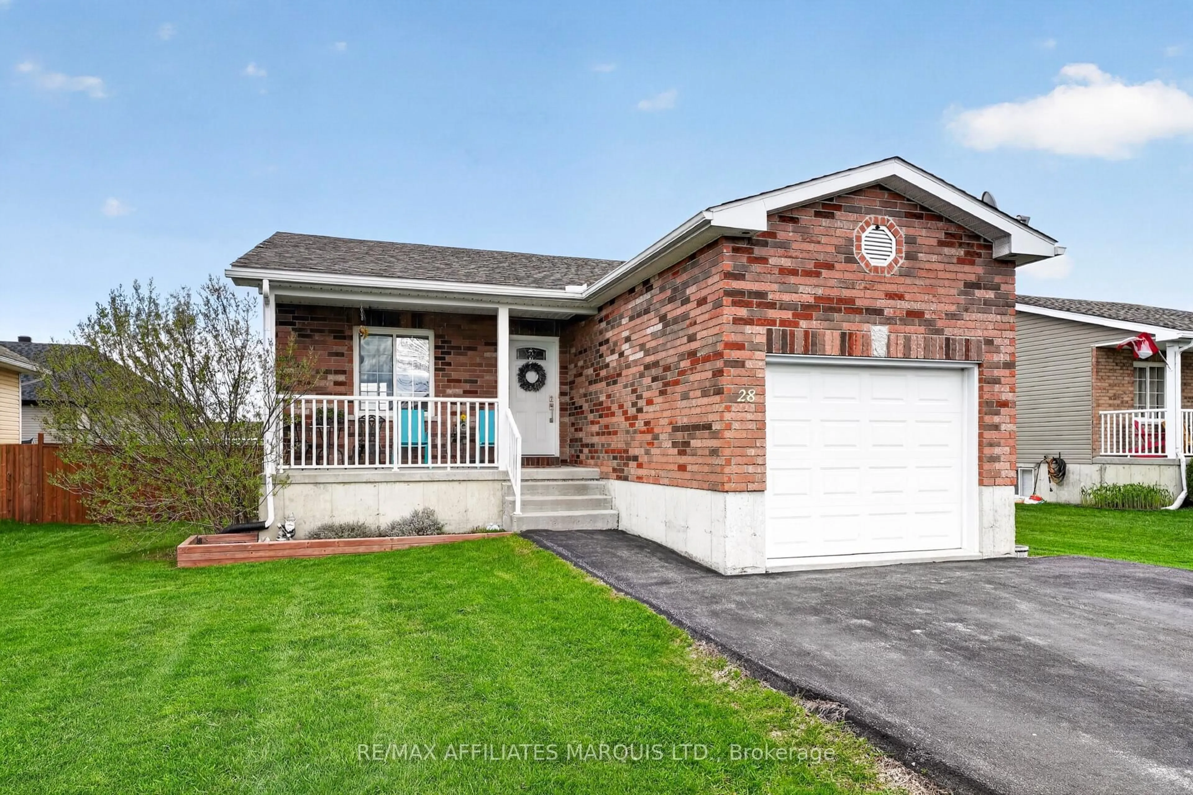 Home with brick exterior material, street for 28 Cherry Ave, South Stormont Ontario K0C 1P0