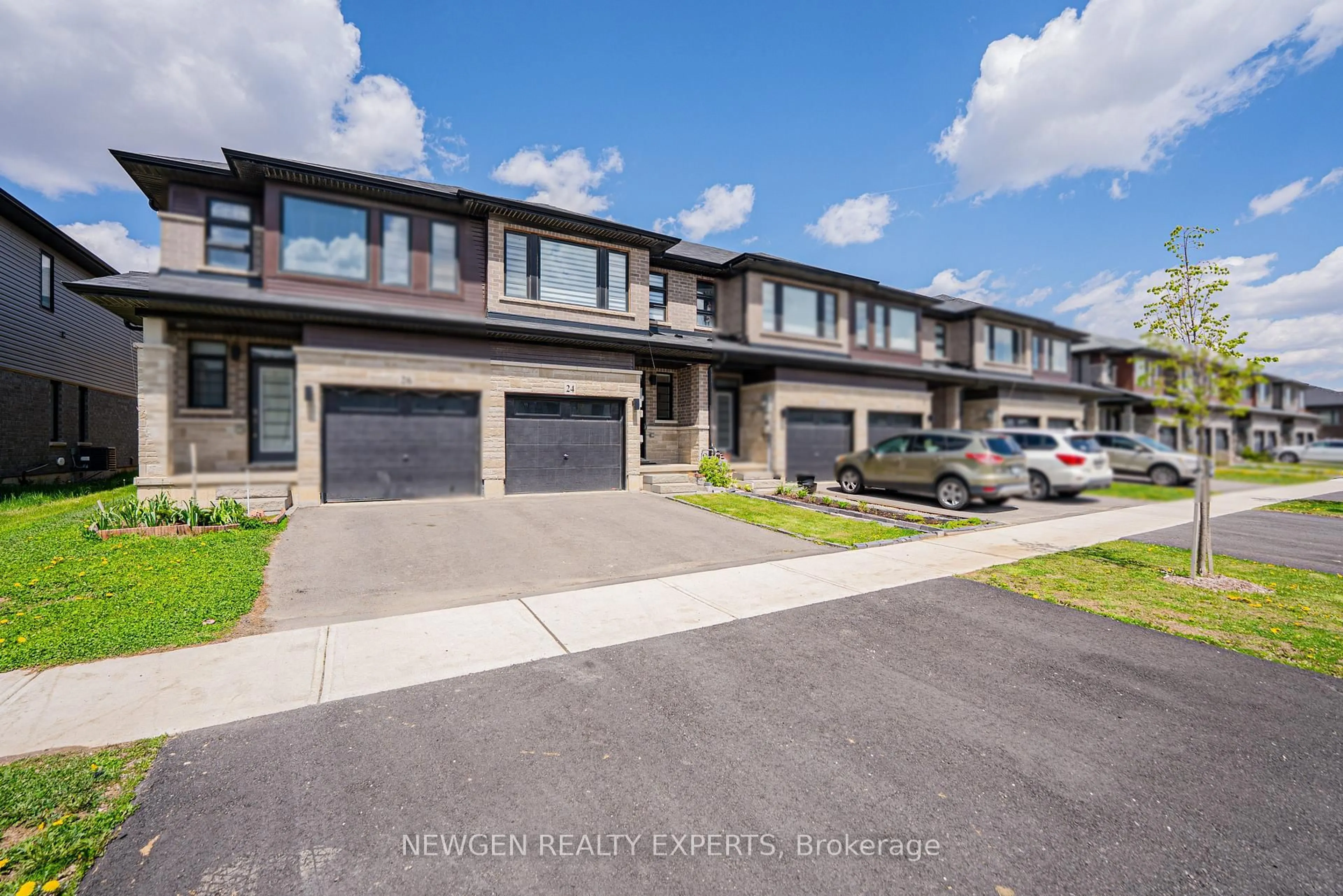 A pic from outside/outdoor area/front of a property/back of a property/a pic from drone, street for 24 Bellhouse Ave, Brantford Ontario N3T 0T7