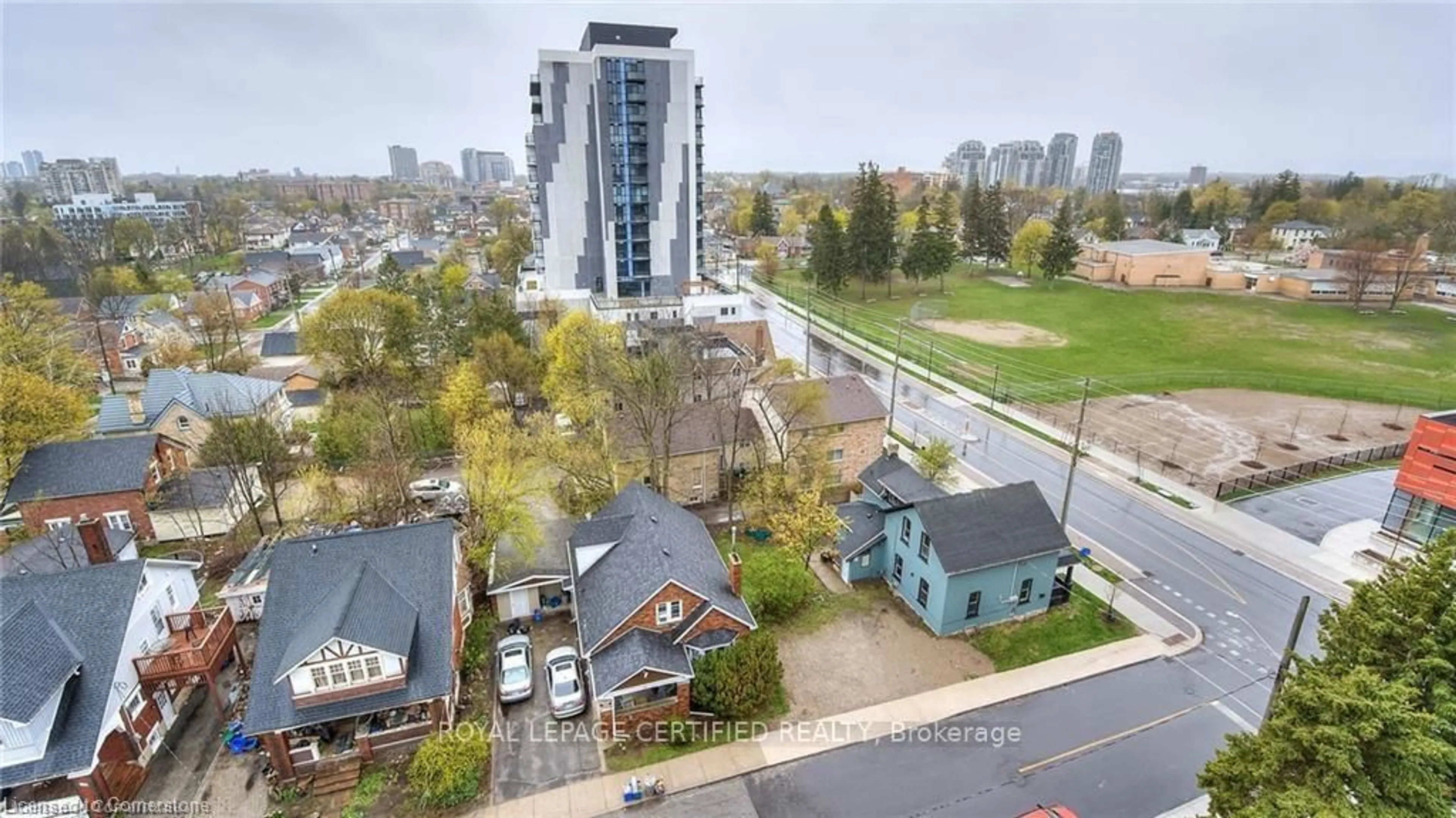 A pic from outside/outdoor area/front of a property/back of a property/a pic from drone, city buildings view from balcony for 160 KING St #901, Waterloo Ontario N2J 2Y2