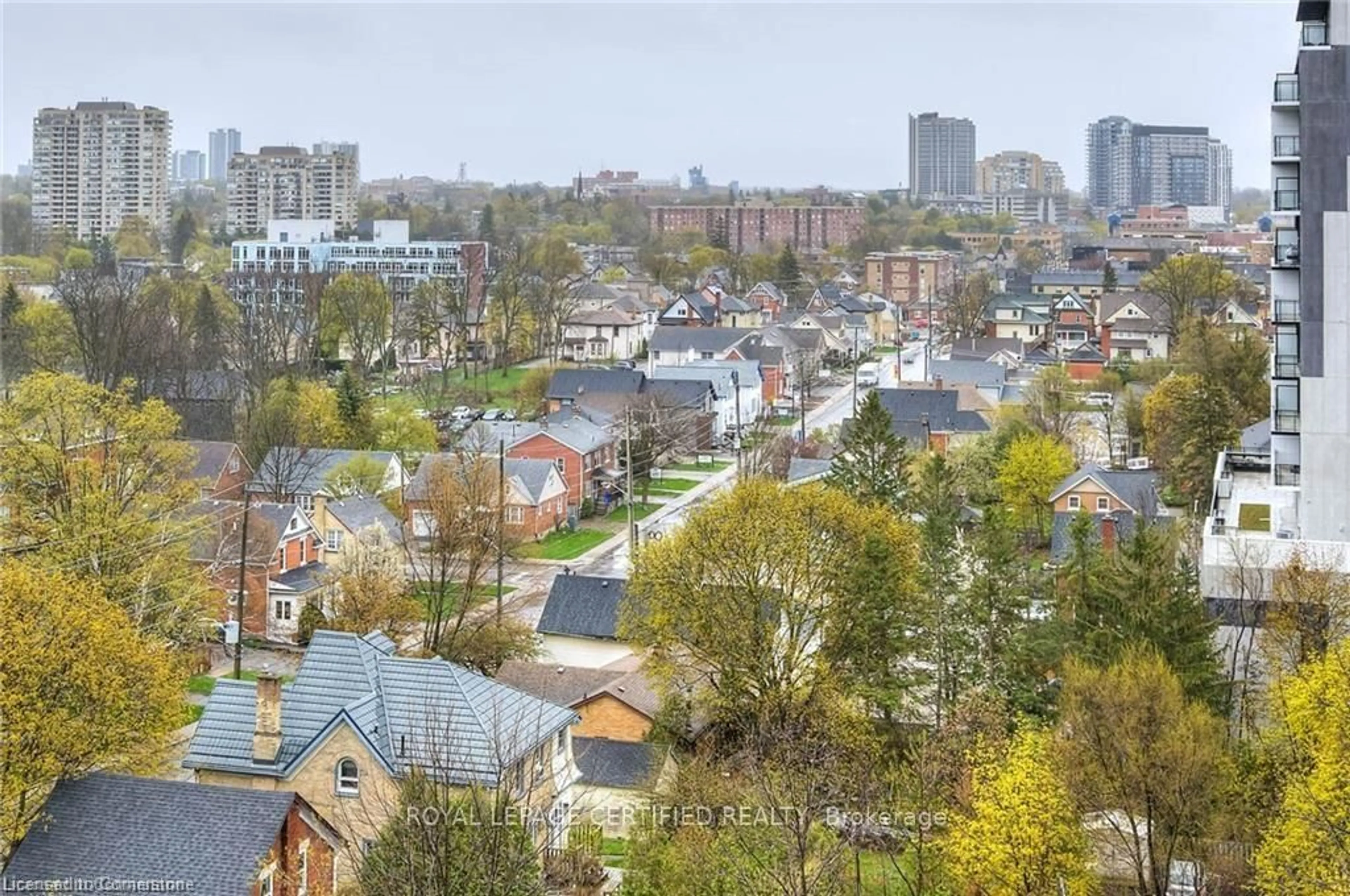 A pic from outside/outdoor area/front of a property/back of a property/a pic from drone, city buildings view from balcony for 160 KING St #901, Waterloo Ontario N2J 2Y2