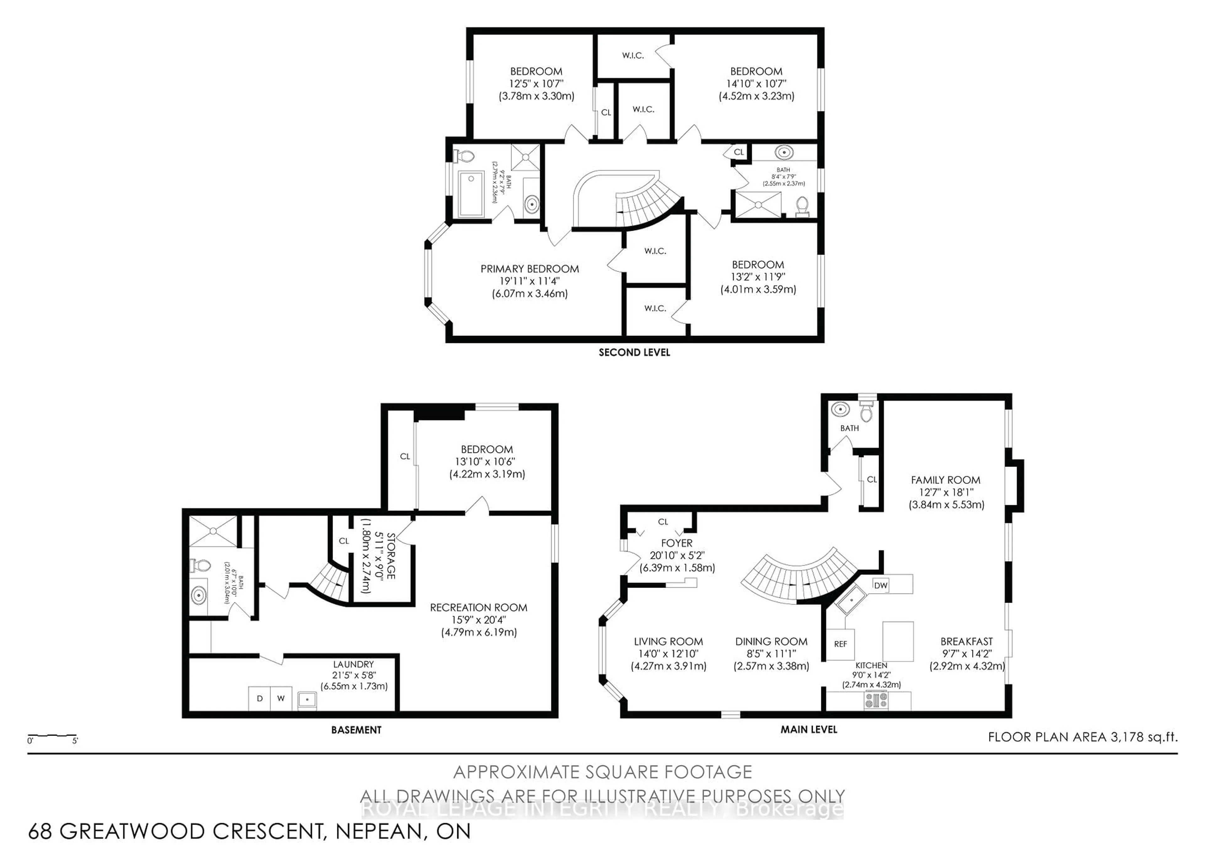 Floor plan for 68 Greatwood Cres, Ottawa Ontario K2G 6T6