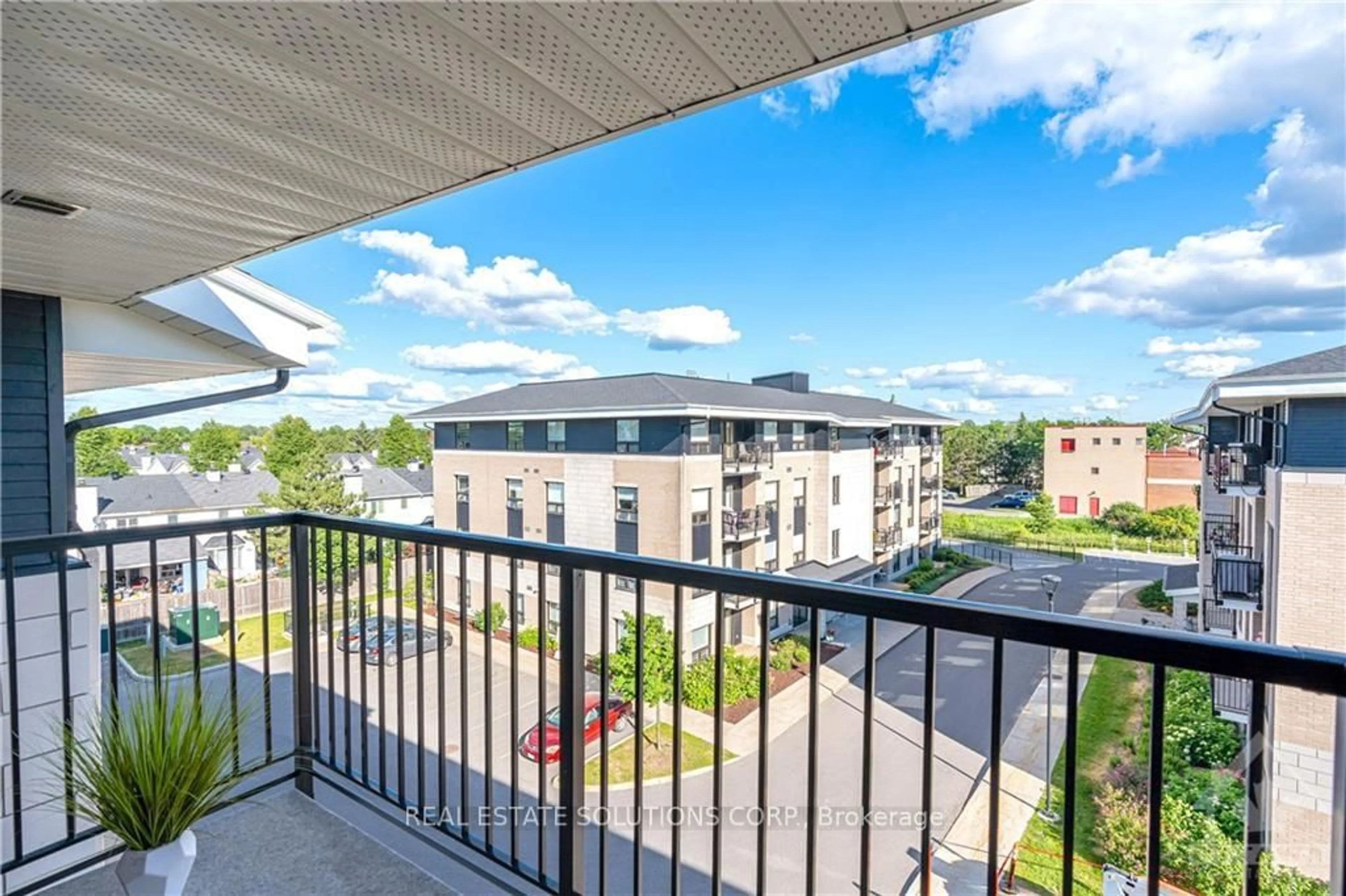 Balcony in the apartment, city buildings view from balcony for 250 Winterfell Private #401, Ottawa Ontario K1G 4J1