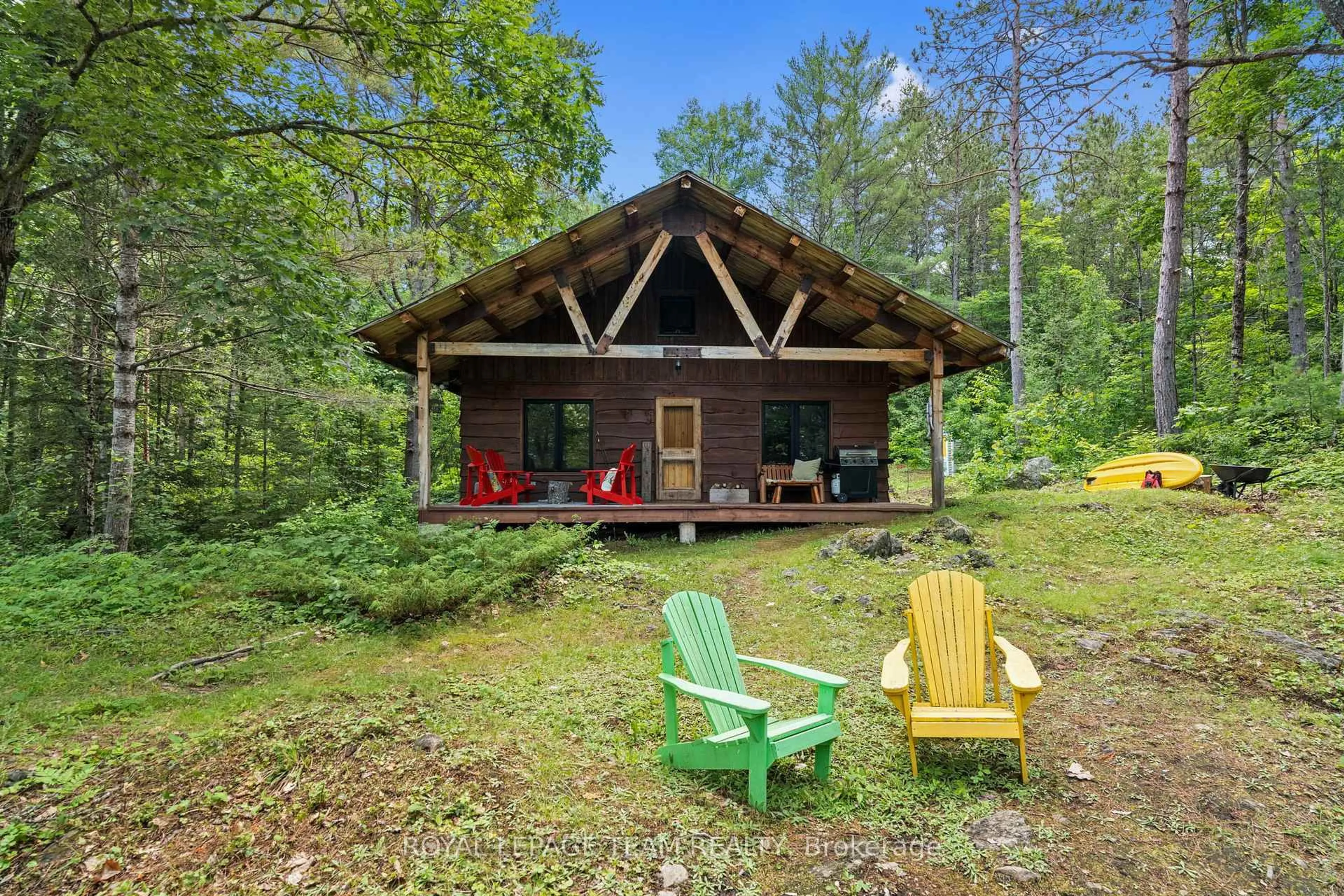 Patio, forest/trees view for 9687 Mississippi River, Ompah Ontario K0H 2J0