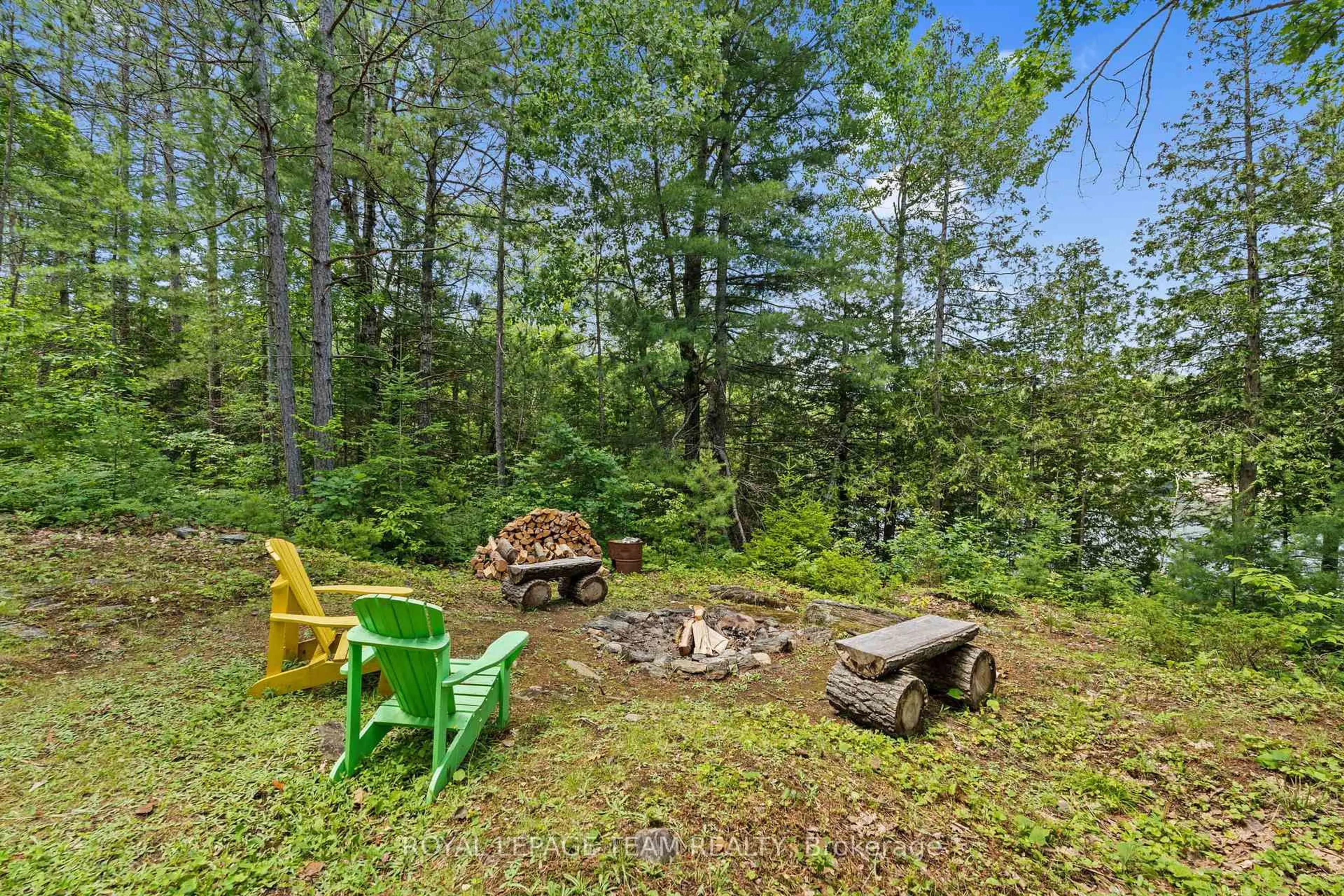 Patio, forest/trees view for 9687 Mississippi River, Ompah Ontario K0H 2J0